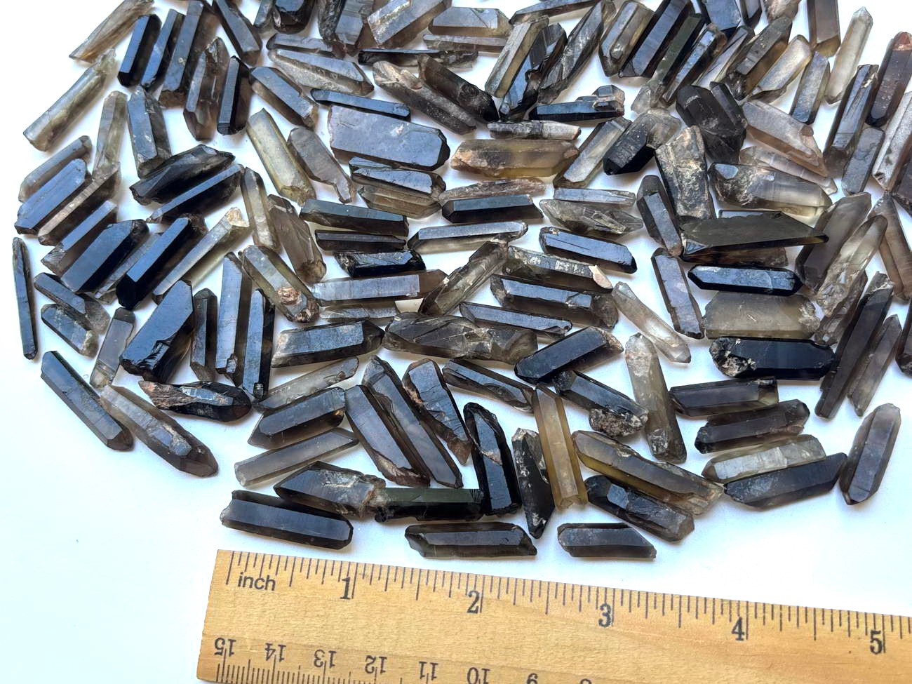 150pcs+ Tiny Matchstick Jewelry 1/2 lb Lemurian Smoky Quartz Crystal Point Wands