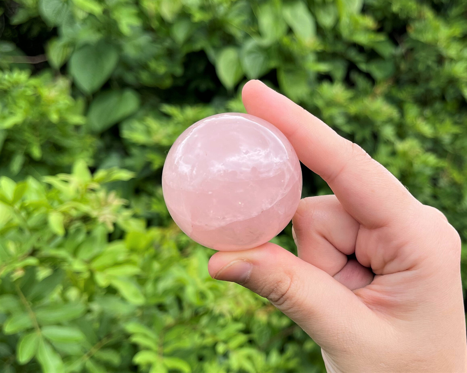 Rose Quartz Crystal Sphere LARGE 2″ Sphere + Stand, A Quality Rose Quartz Sphere