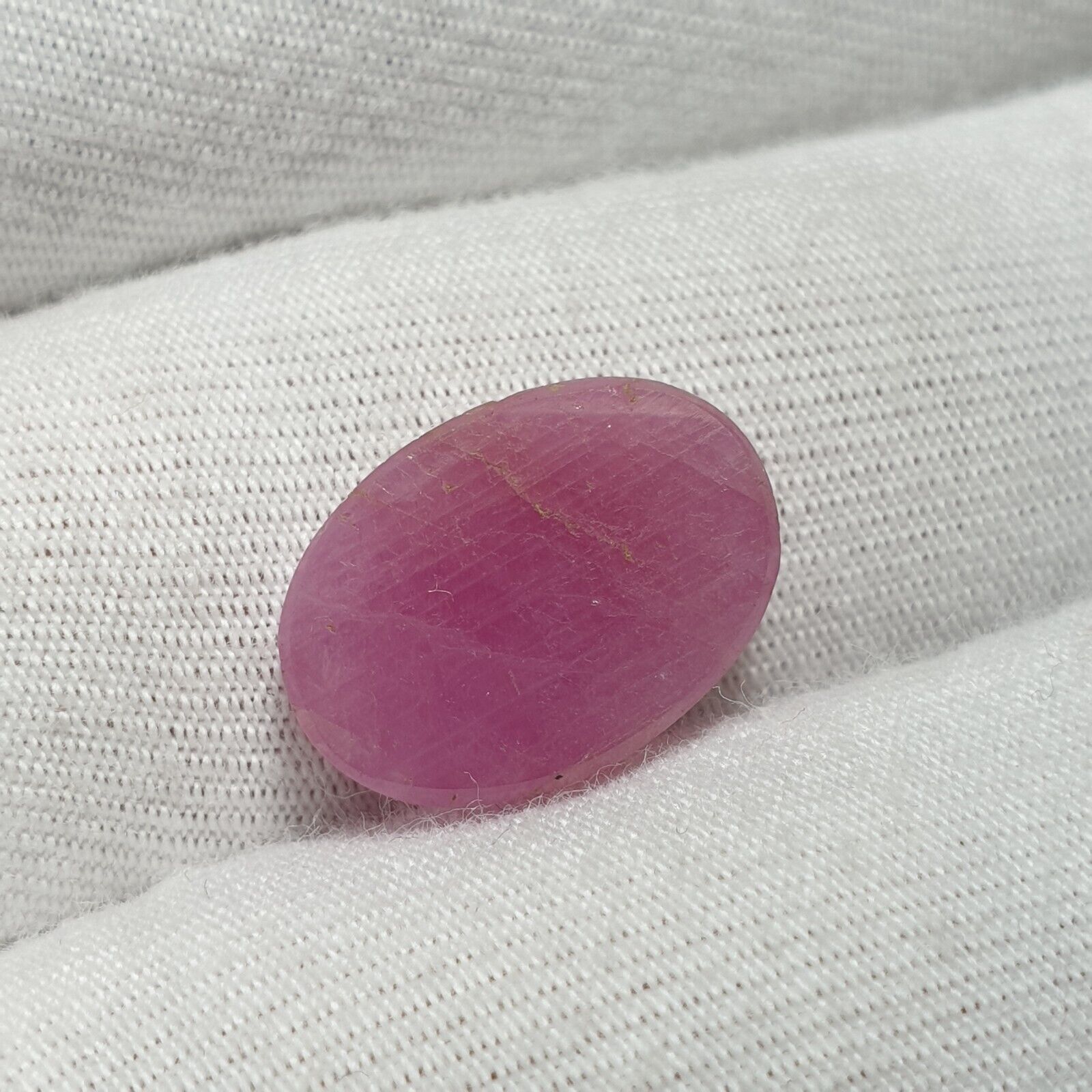 100% Natural Pink Sapphire Oval Shape 10.50×14.50 MM Slice Faceted Cut 7.35