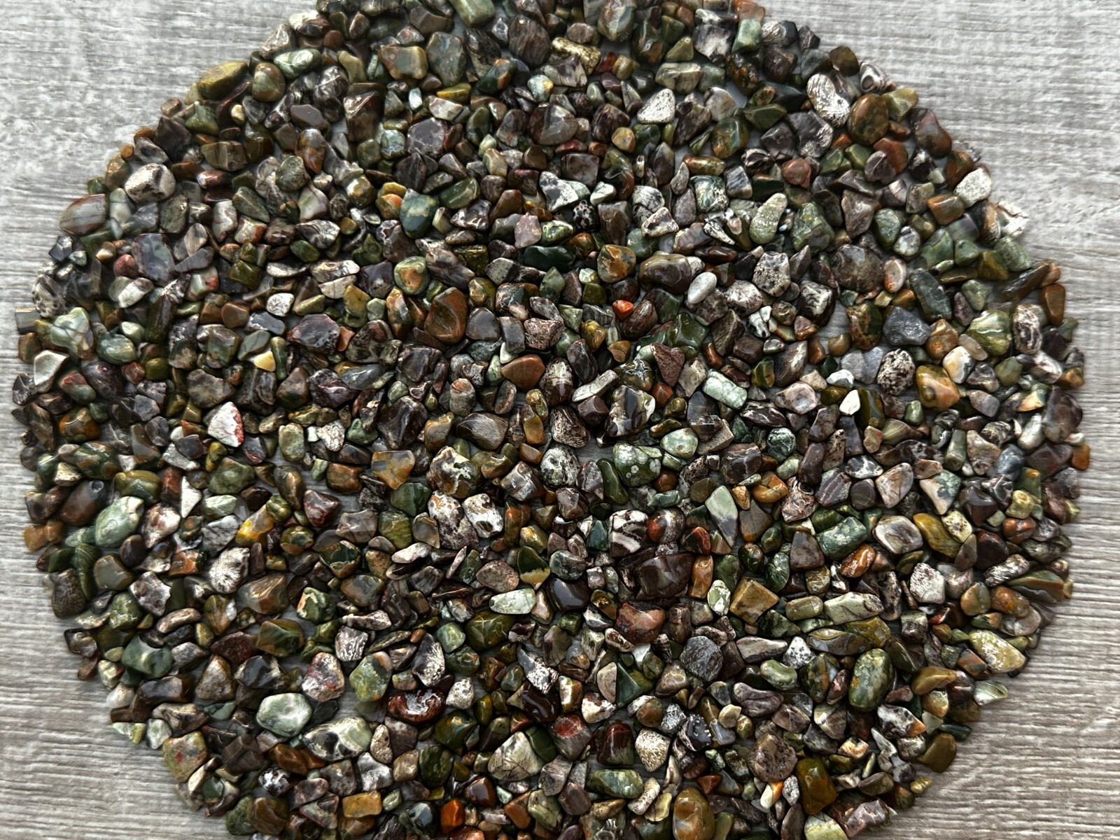Grade A++ Rhyolite Semi Tumbled Gemstone Chips 3 – 9 mm, Wholesale Bulk Lot