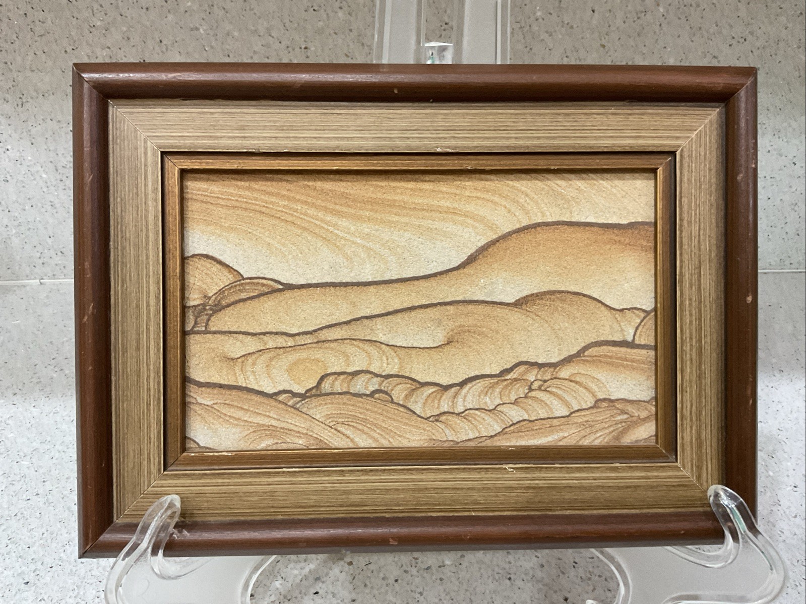 Vintage Kanab Wonderstone Framed Picture Sandstone Wall Art Utah Gift City