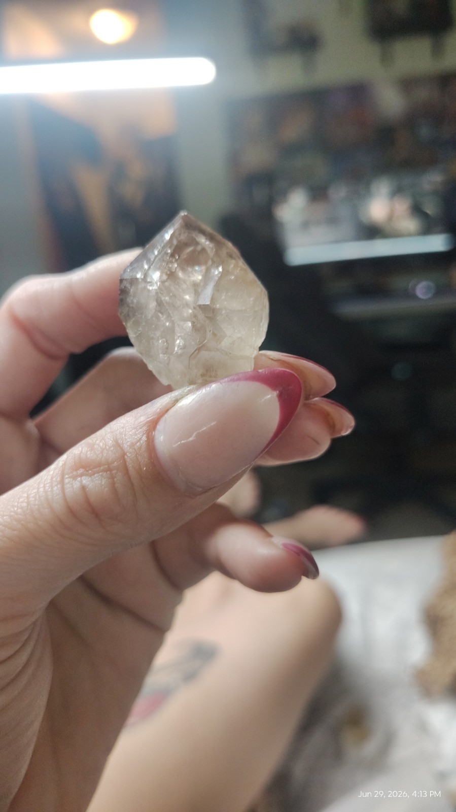 21.77g BG3 Smoky Citrine Quartz with MOBILE ENHYDROS – Piauí, Brazil