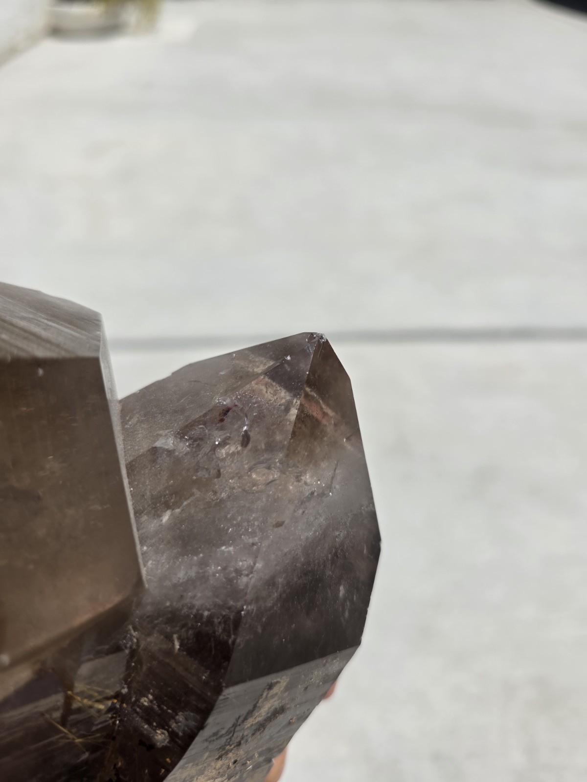 Natural Smoky Crystal Quartz Semi-polished Point Reiki Healing 3LB 5″ CHIPPED