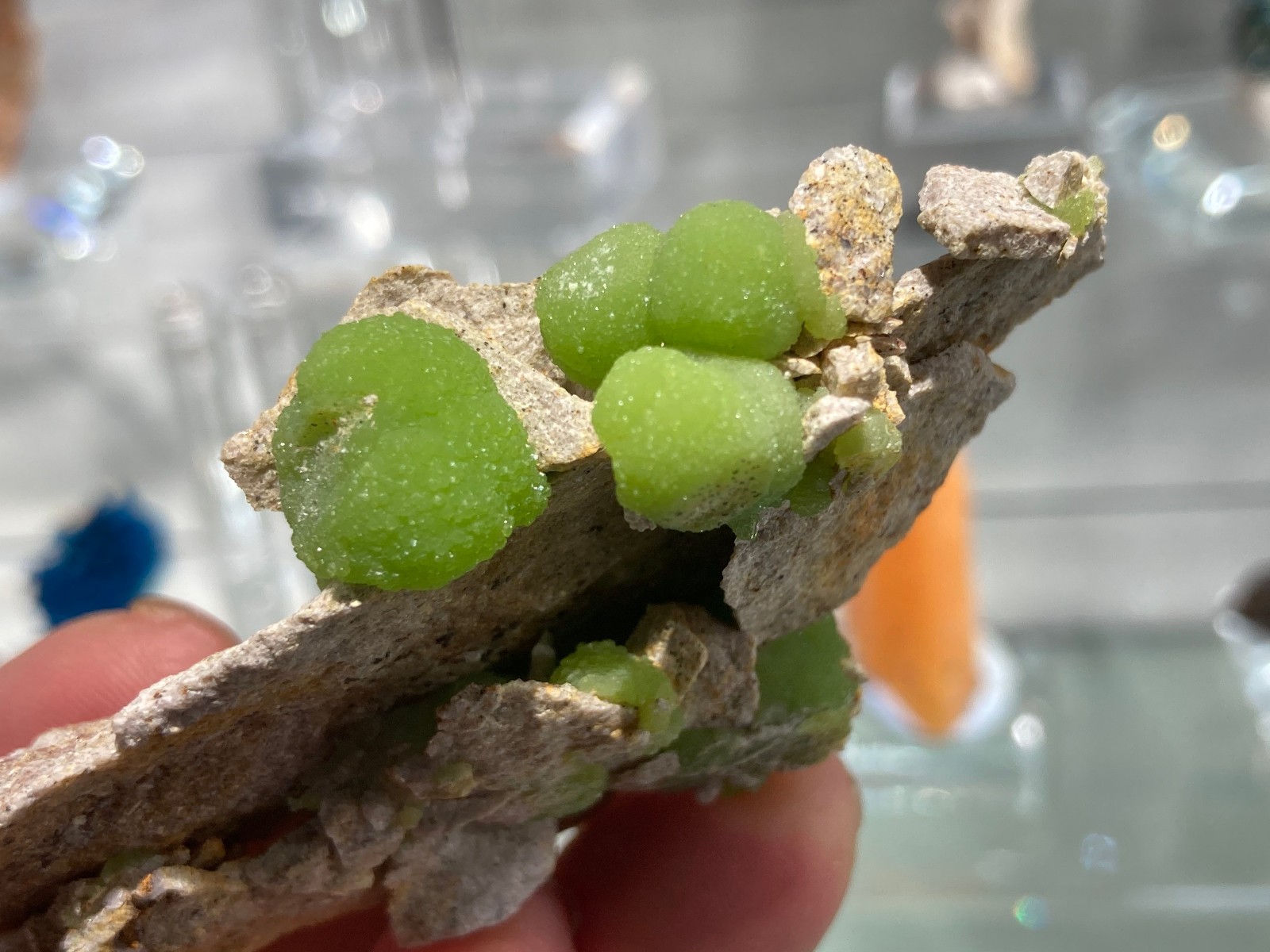 8.2cm Green Pyromorphite on Matrix from China