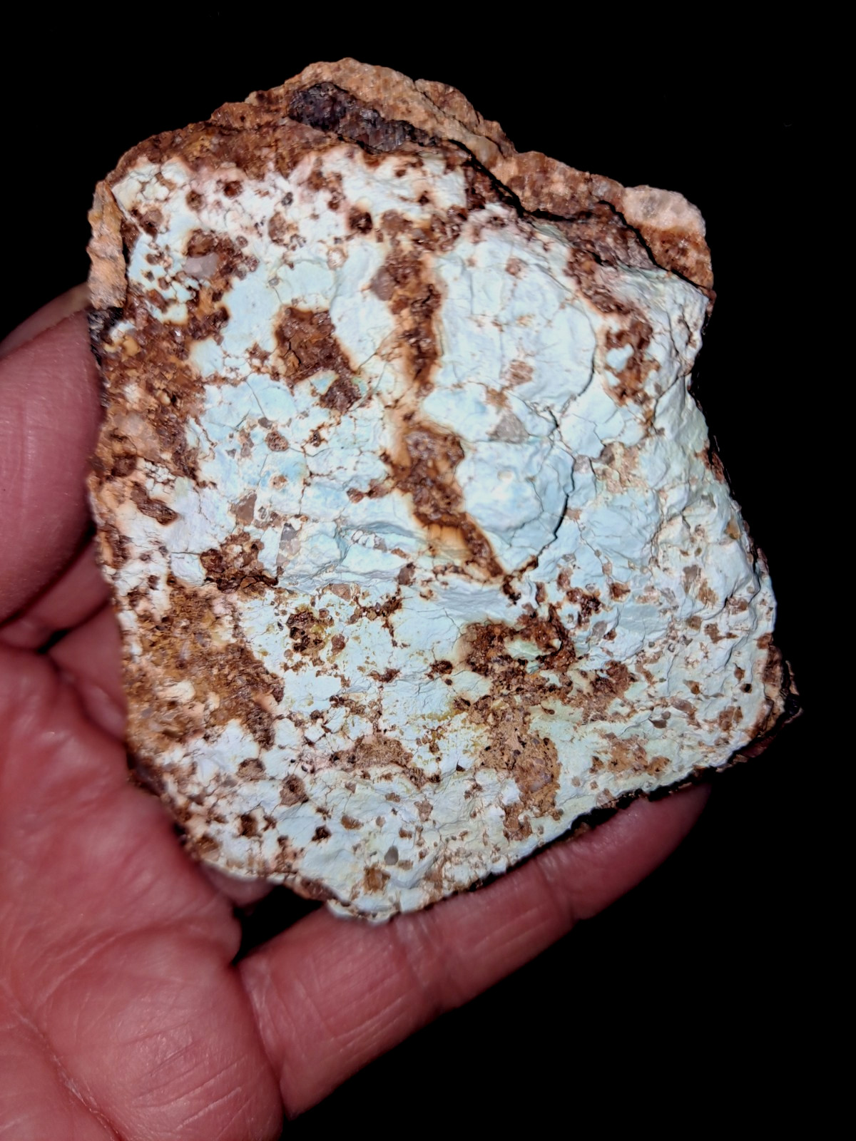 Turquoise sky blue natural old stock Kingman AZ matrix rough specimen 3.5 oz