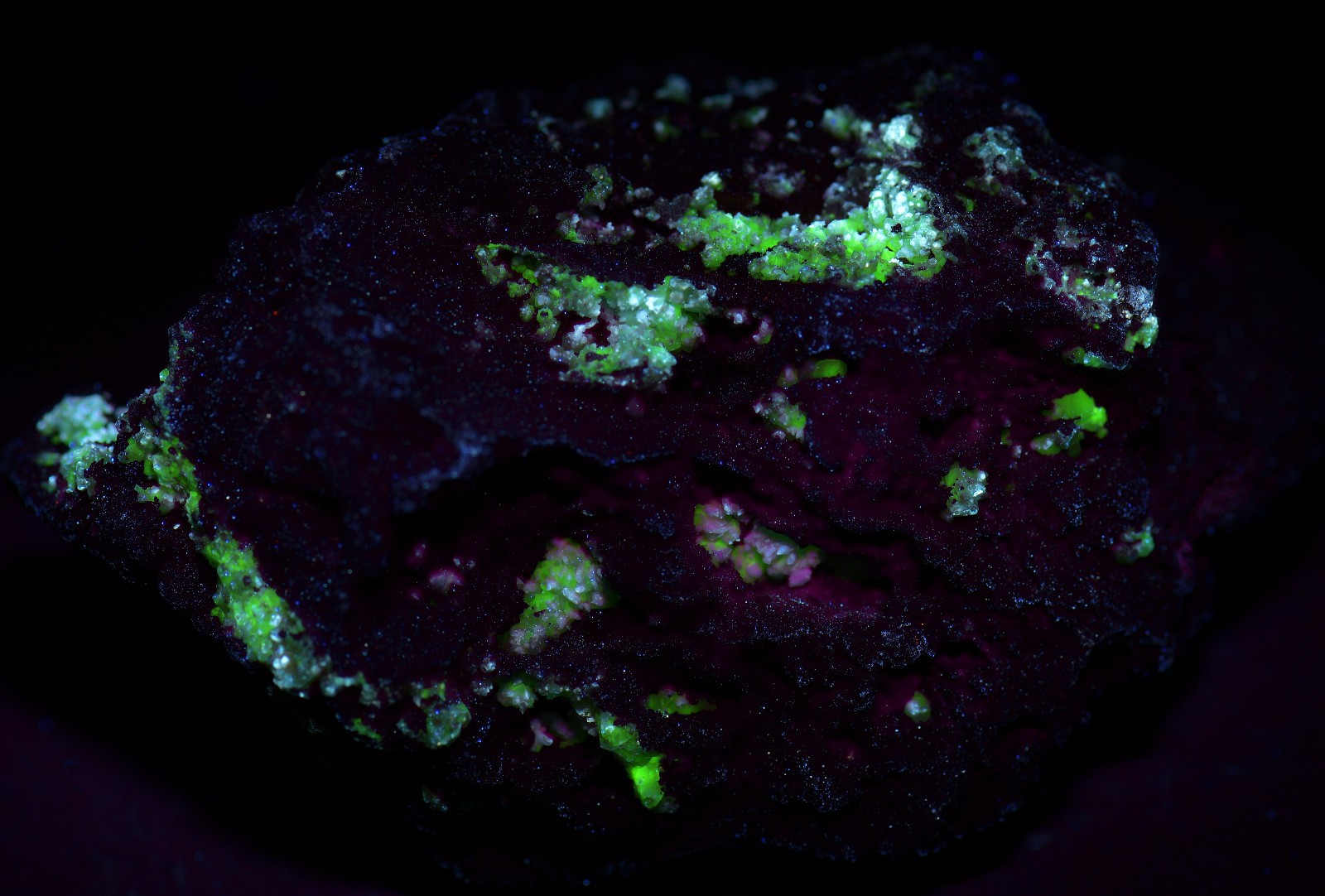 Fluorescent Adamite, Smithsonite on Limonite. Ojuela Mine, Mexico. 163 grams.