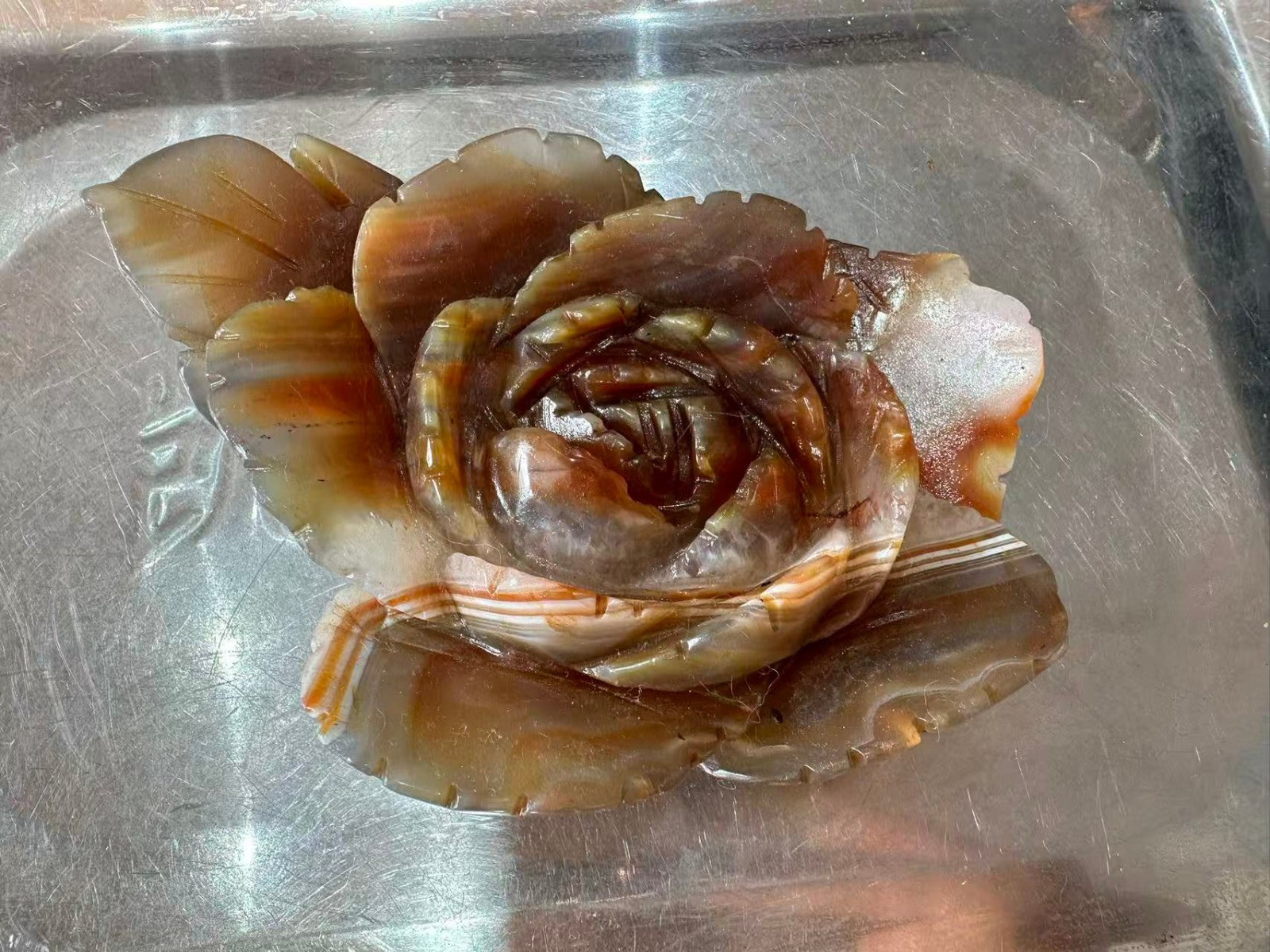 1pc Natural Agate Quartz Carved Flower Skull Crystal Reiki healing Decor Gift