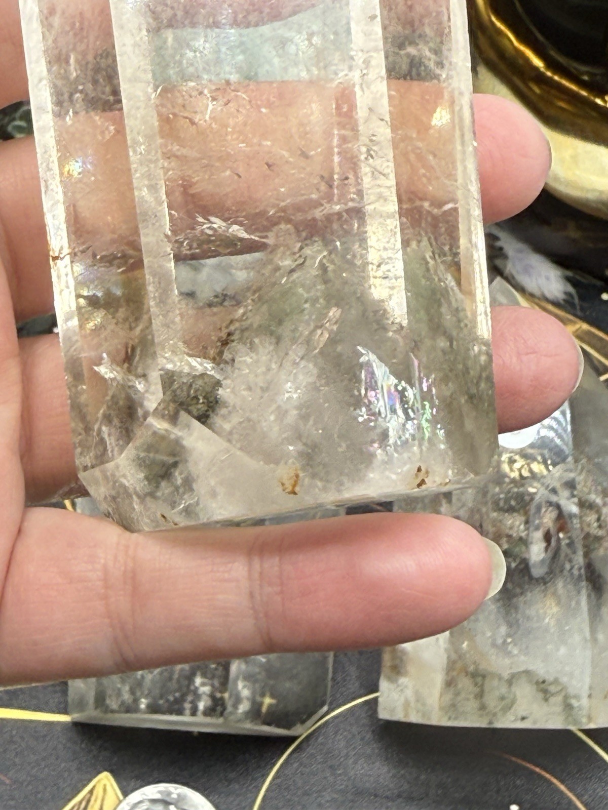 Natural Garden Quartz Lodolite Chunky Tower Freeforms Free ship & Gift