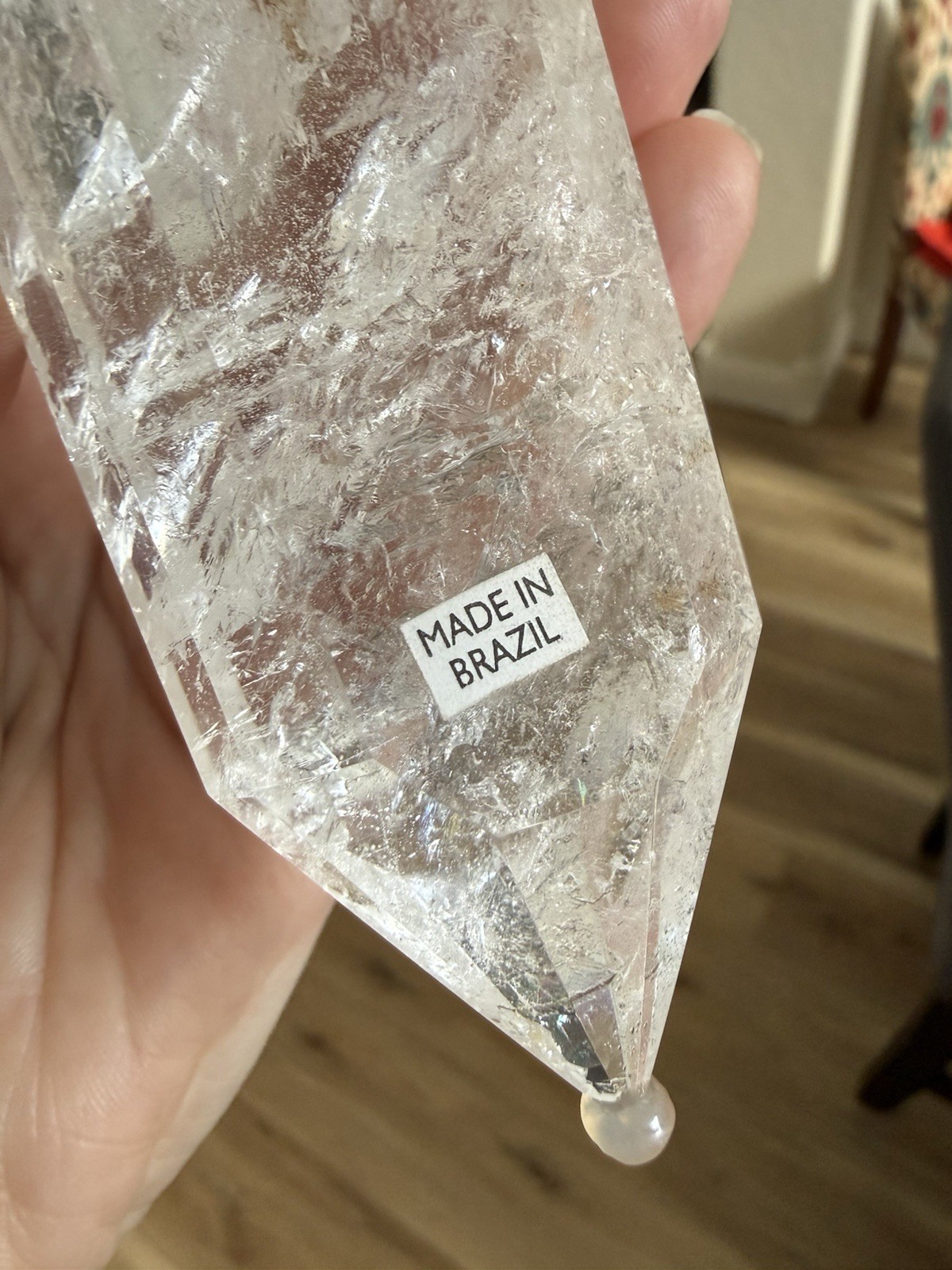 HQ Large Brazil Clear Quartz DT Vogel Double Terminated 1lb 3oz 7 1/2In Crystal