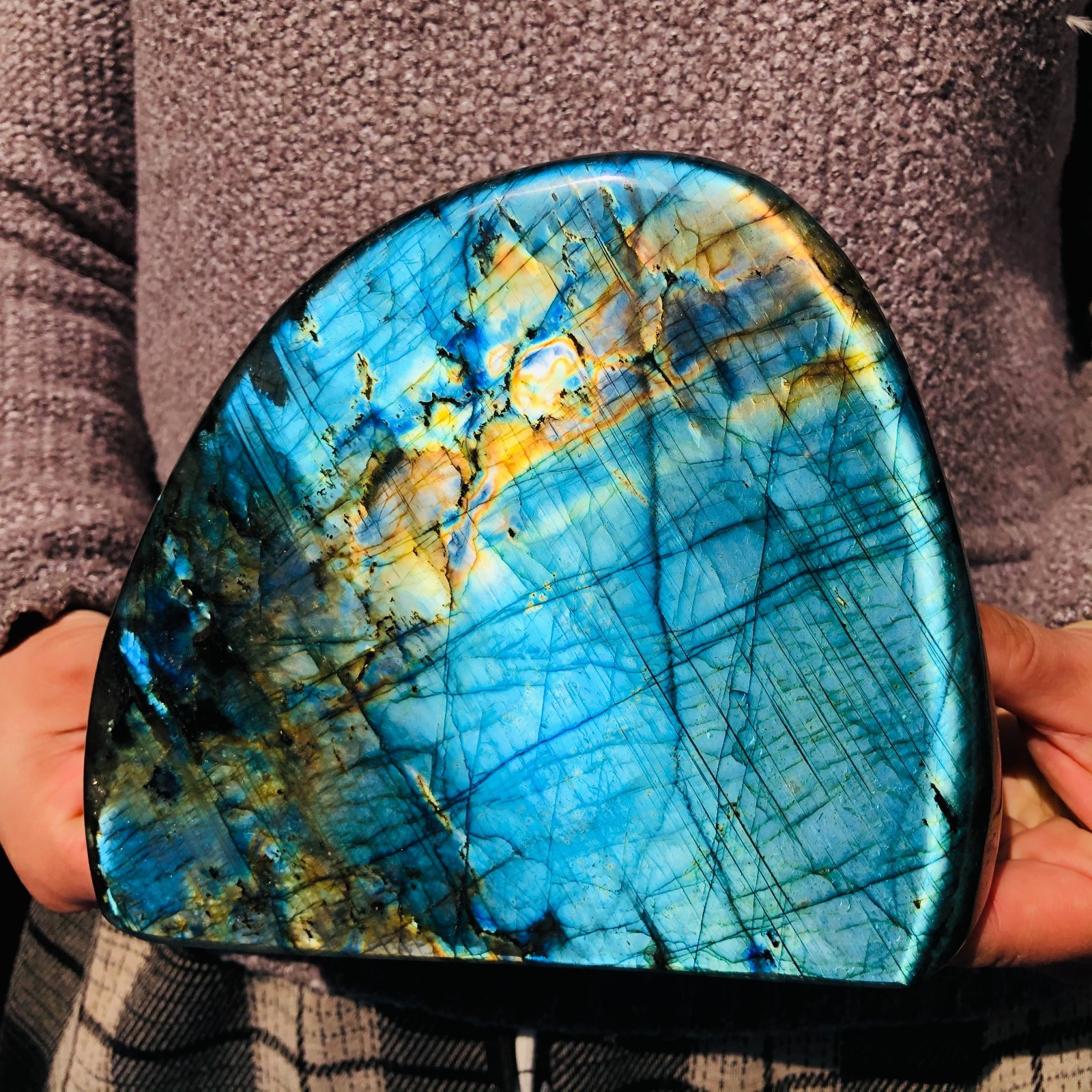 4.5LB Natural Labradorite Quartz Crystal Mineral Spectrolite Healing