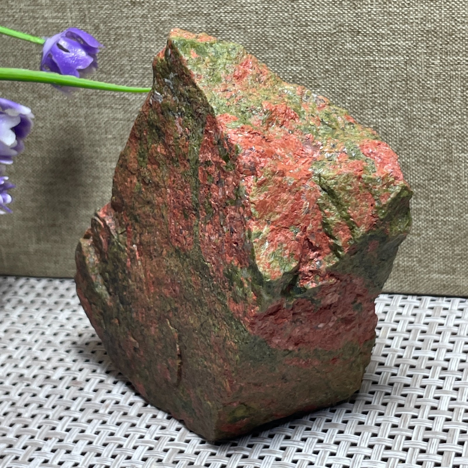 Unakite Stone rough raw Rocks Mineral original Specimen home decoration 365g