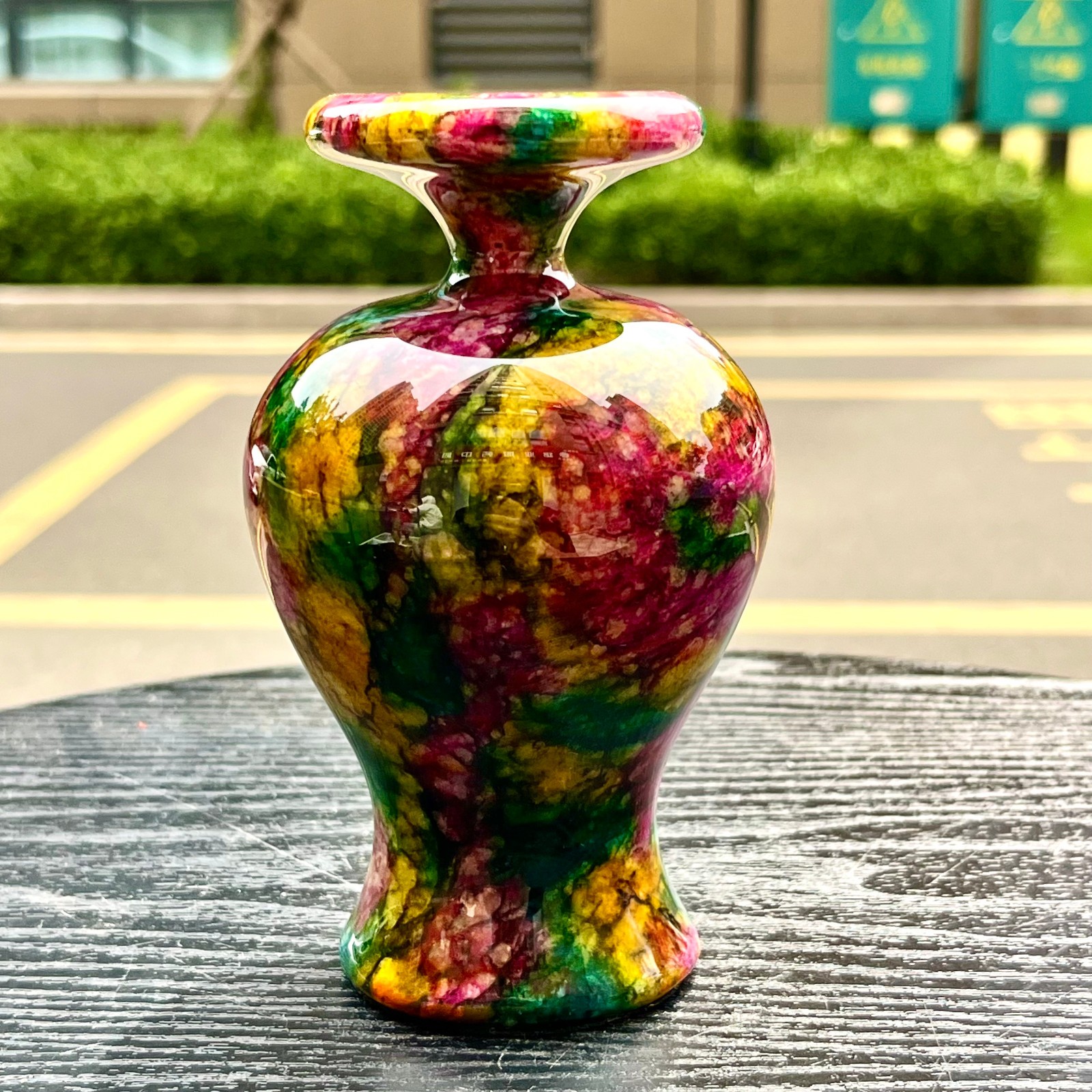 1.98LB Natural “Seven Colors Jade” vase specimen -Taiwan China