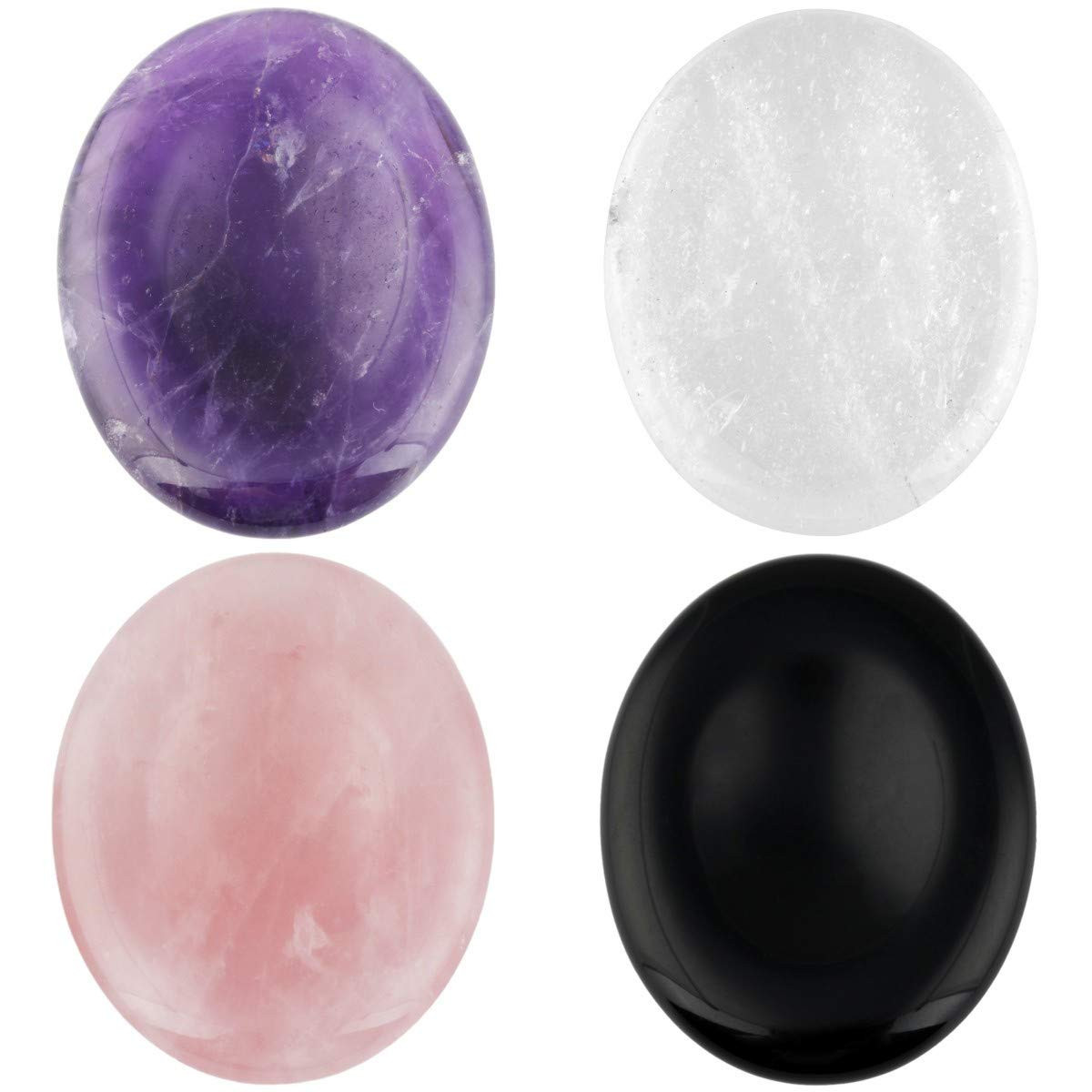 Handcarved Thumb Worry Stone, Polished Palm Pocket Stones Healing Crystals, O…