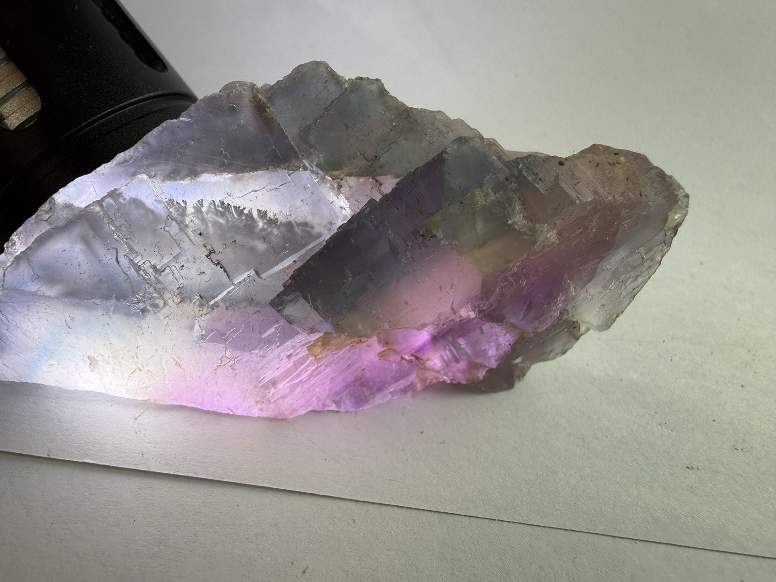 Natural Rainbow Fluorite Crystal Specimen 196g Translucent Purple Blue Green