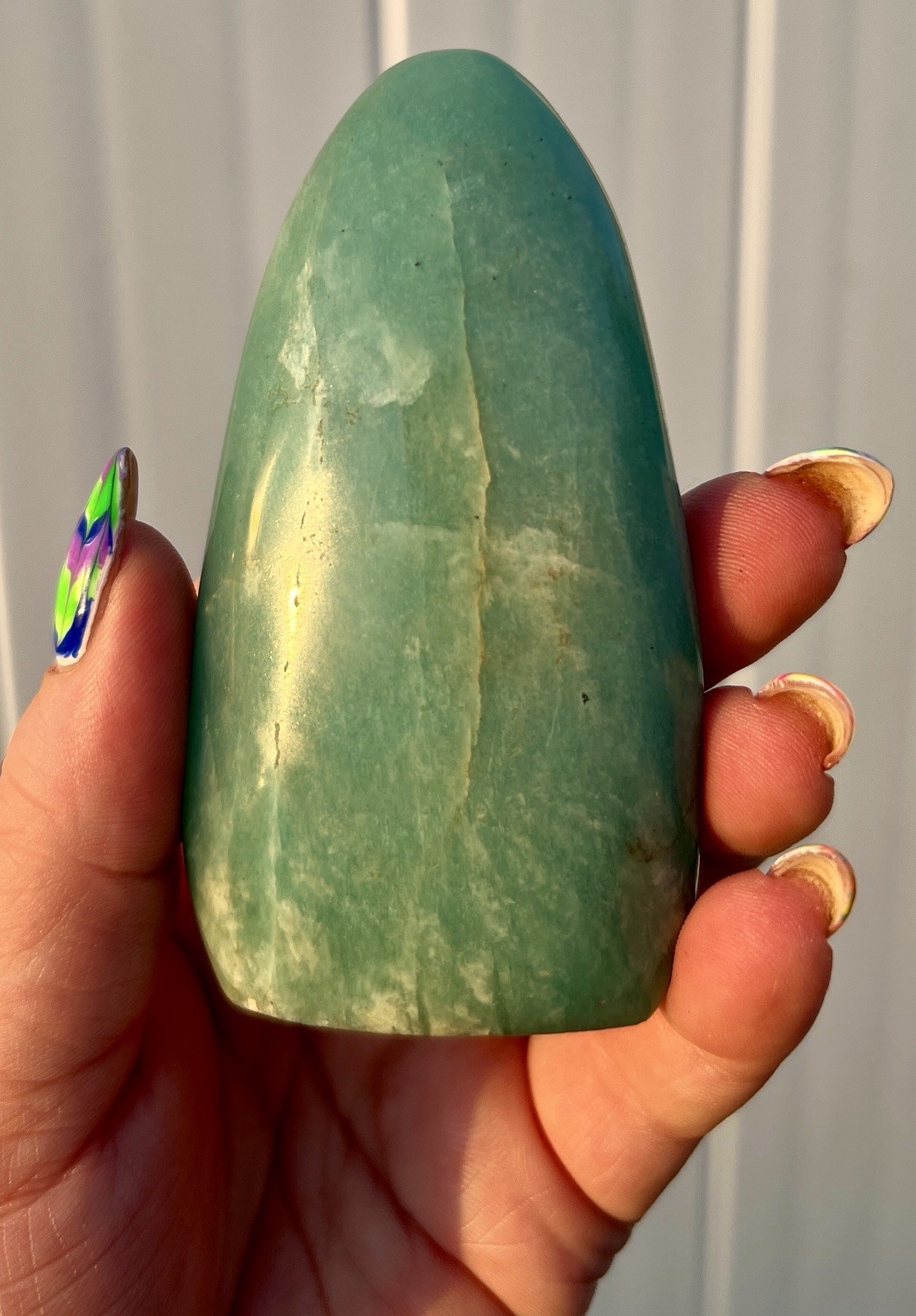 Polished Blue-Green Amazonite Crystal Freeform