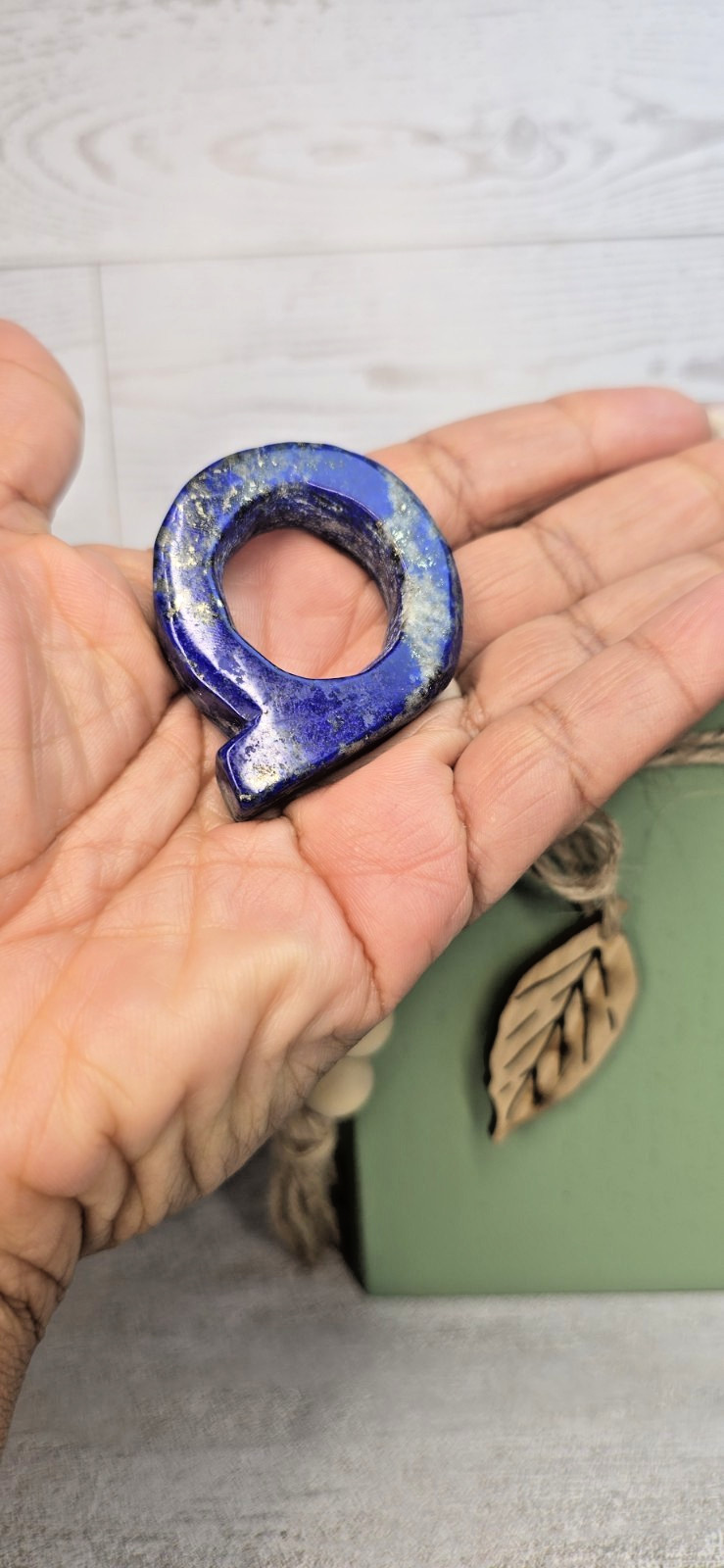 8 Large 1.5″ Carved Gemstone Letters Crystal Initials Sodalite Obsidian