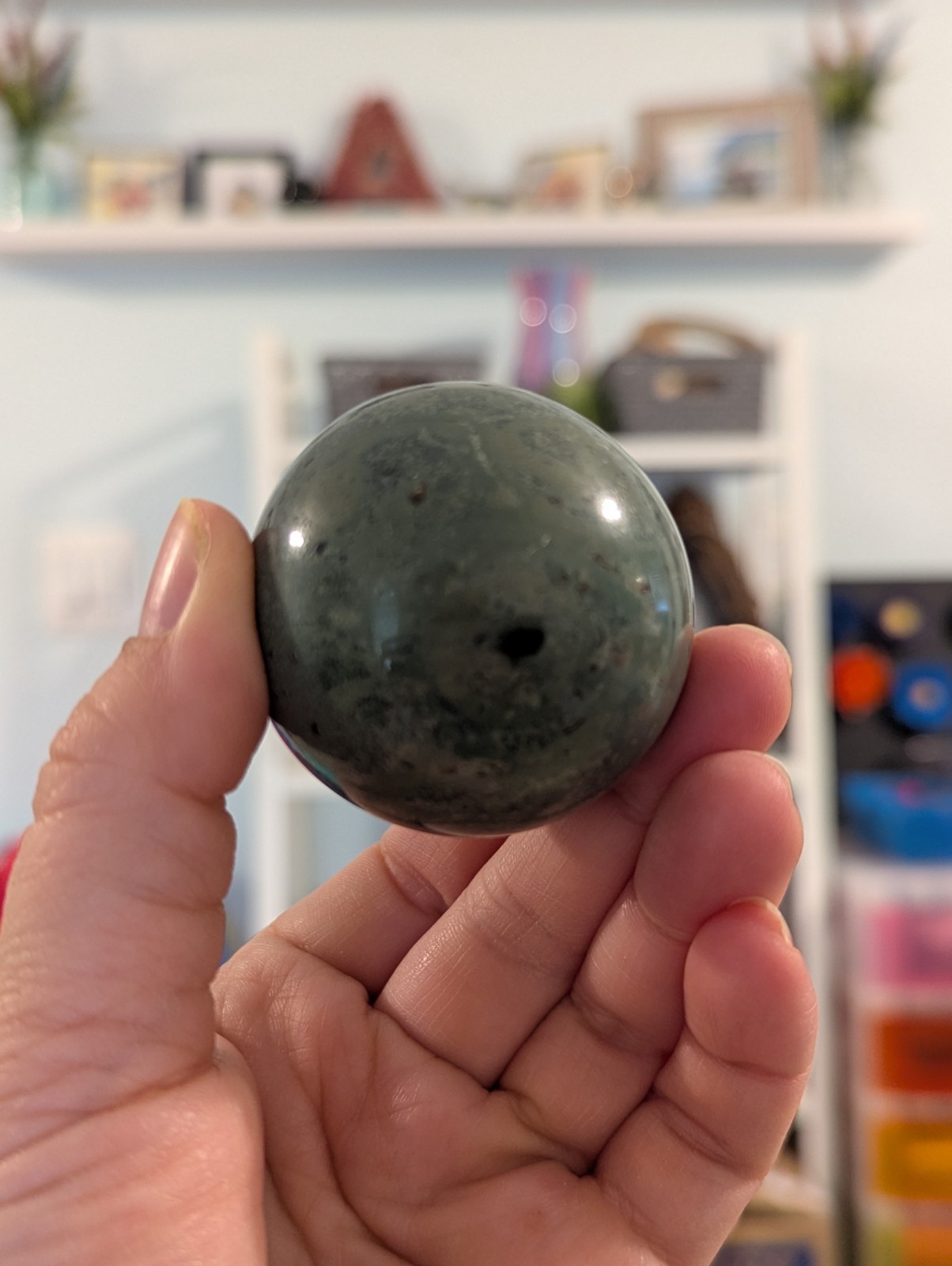 50mm Crocodile Kambaba Jasper Crystal Sphere & Stand (Madagascar) US Seller