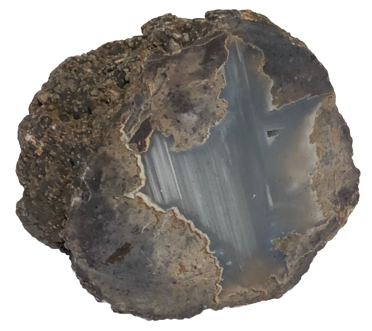 5.25” X 3.5” 4 lb. Western Washington Thunder Egg Geode Polished Agate