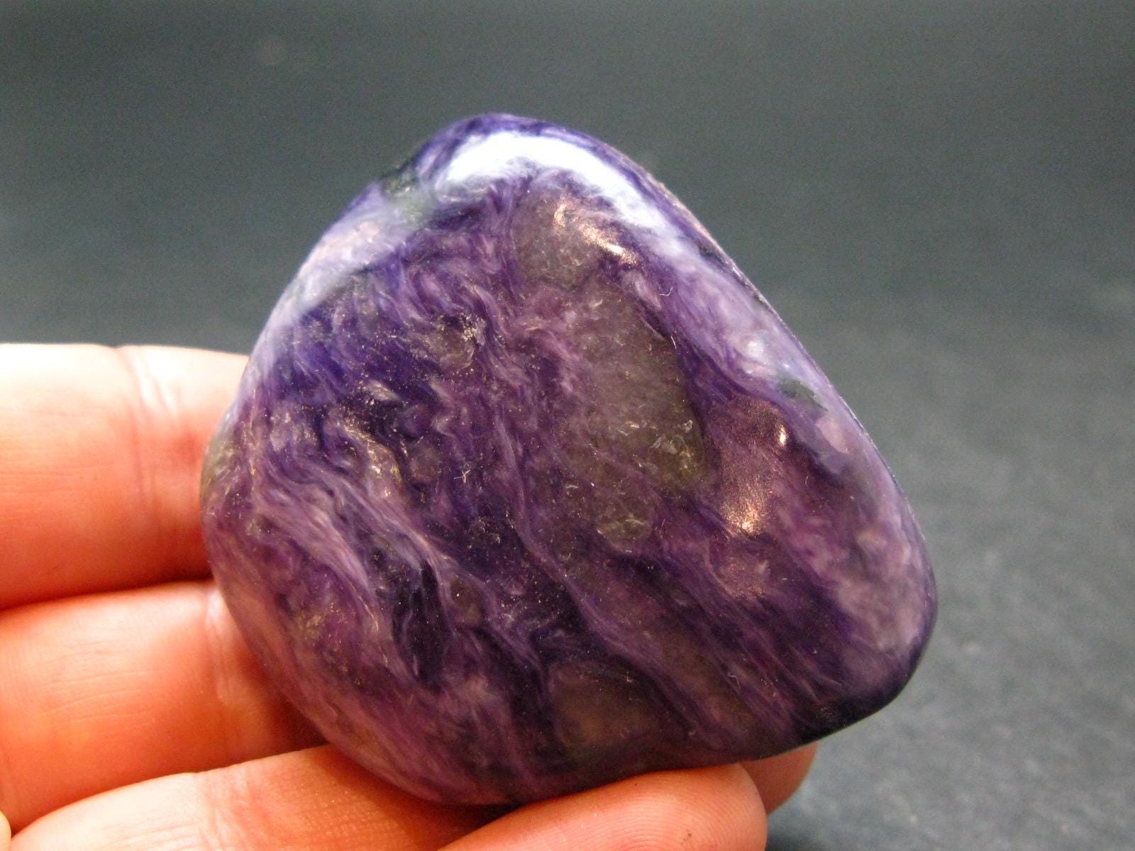 Large Nice Charoite Tumbled Stone from Russia – 80.69 Grams – 2.0″