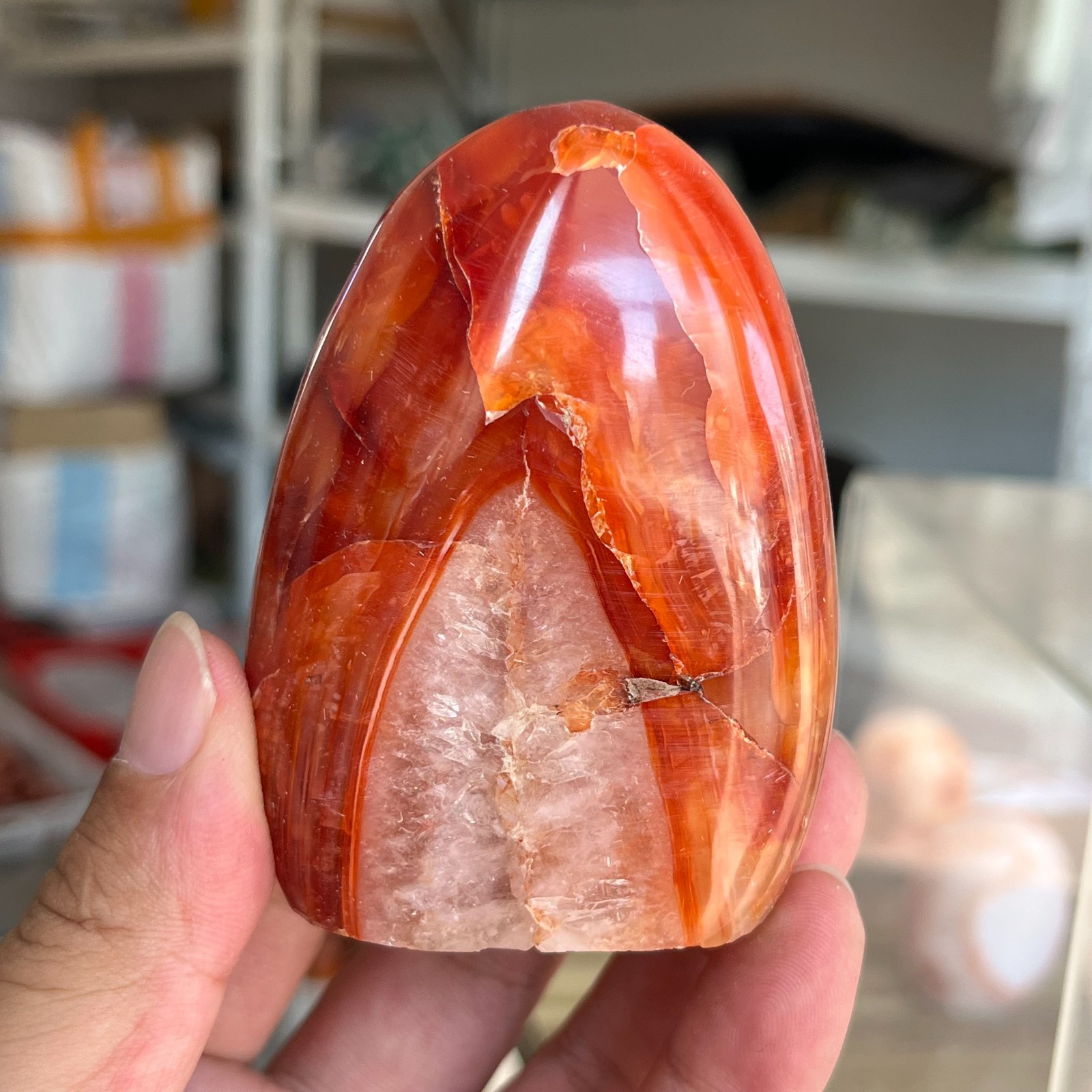 300g High Quality Natural Red Agate Carnelian Crystal Mineral Specimen Healing