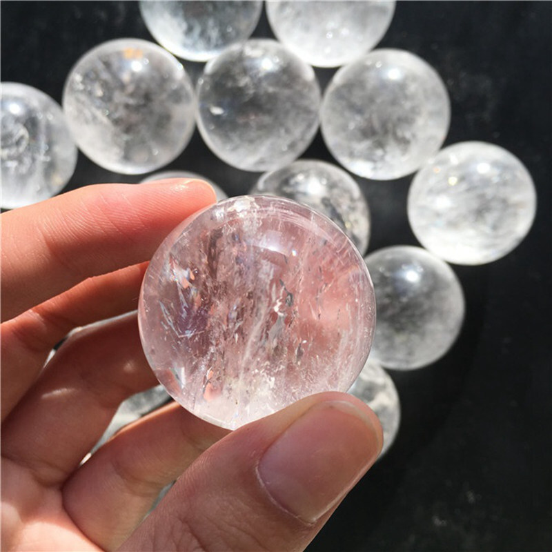 40mm Natural Clear Quartz Crystal Sphere Stone Chakra Healing Energy Ball + Base