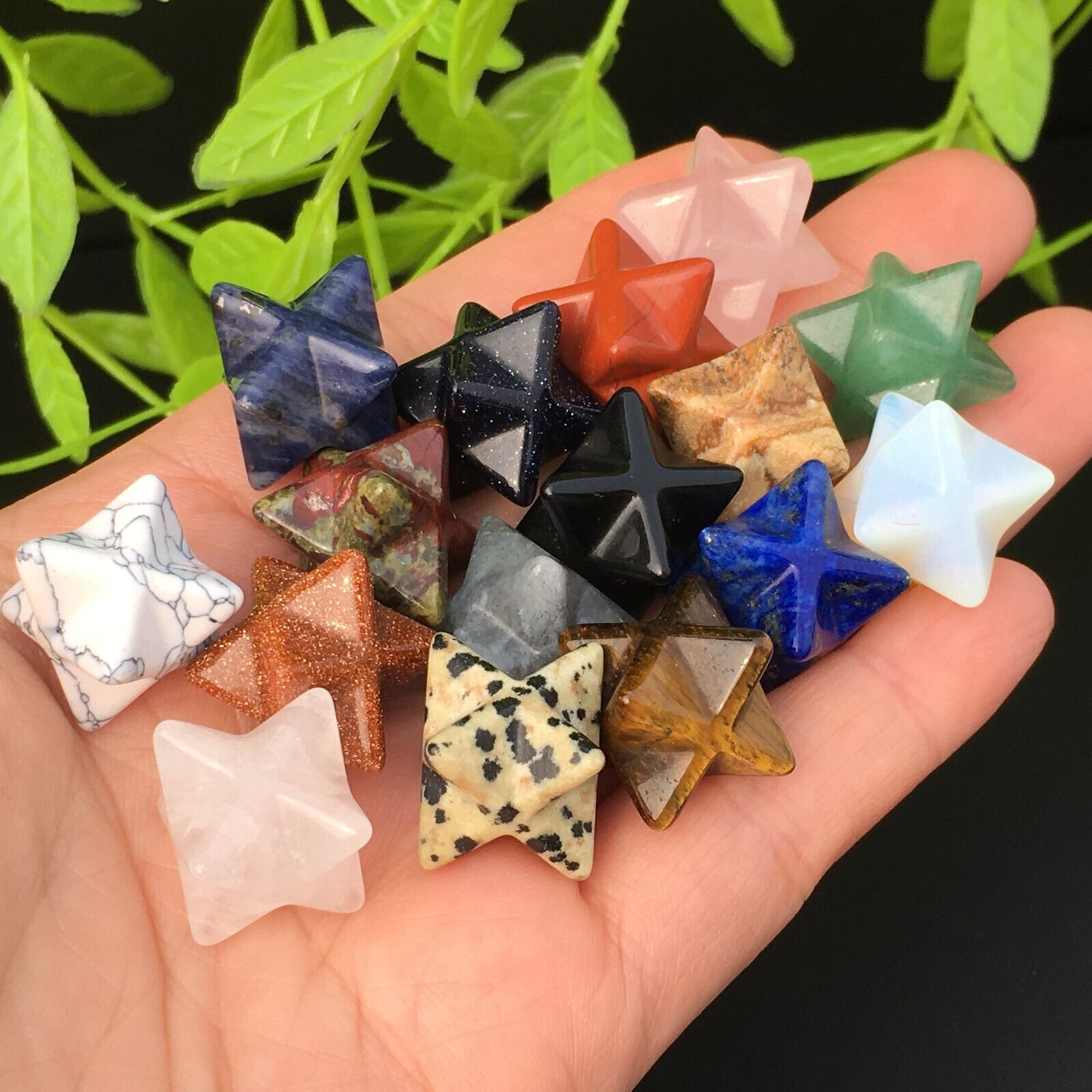 10pcs Mix Natural Quartz Crystal Mini Merkaba Star Carved Crystal Skull Healing