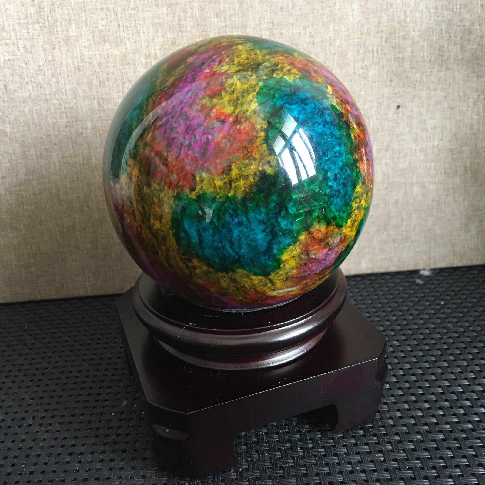1476g “Seven Colors Jade” crystal sphere specimen -Taiwan China