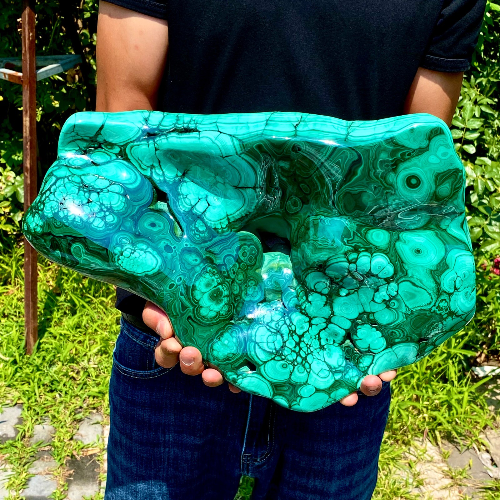 59.39LB Natural chrysocolla/Malachite transparent cluster rough mineral sample