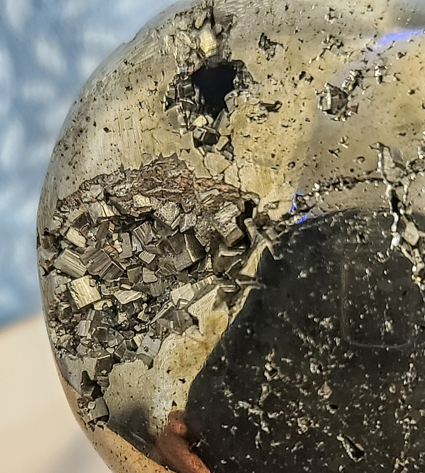 Golden Druzy Peruvian Pyrite Crystal Heart #5
