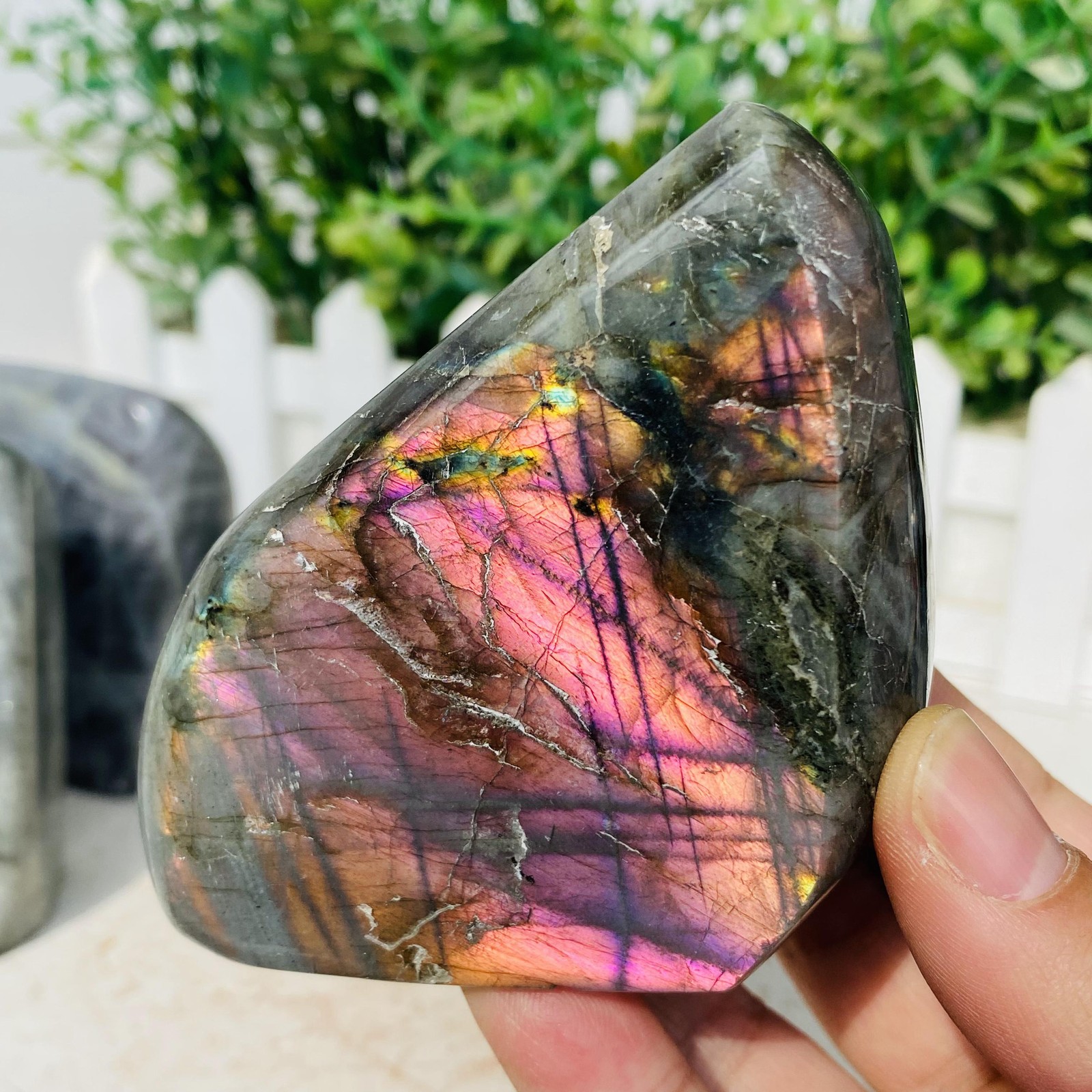 Natural Purple Labradorite Quartz Crystal Freeform Mineral Specimen 1380g