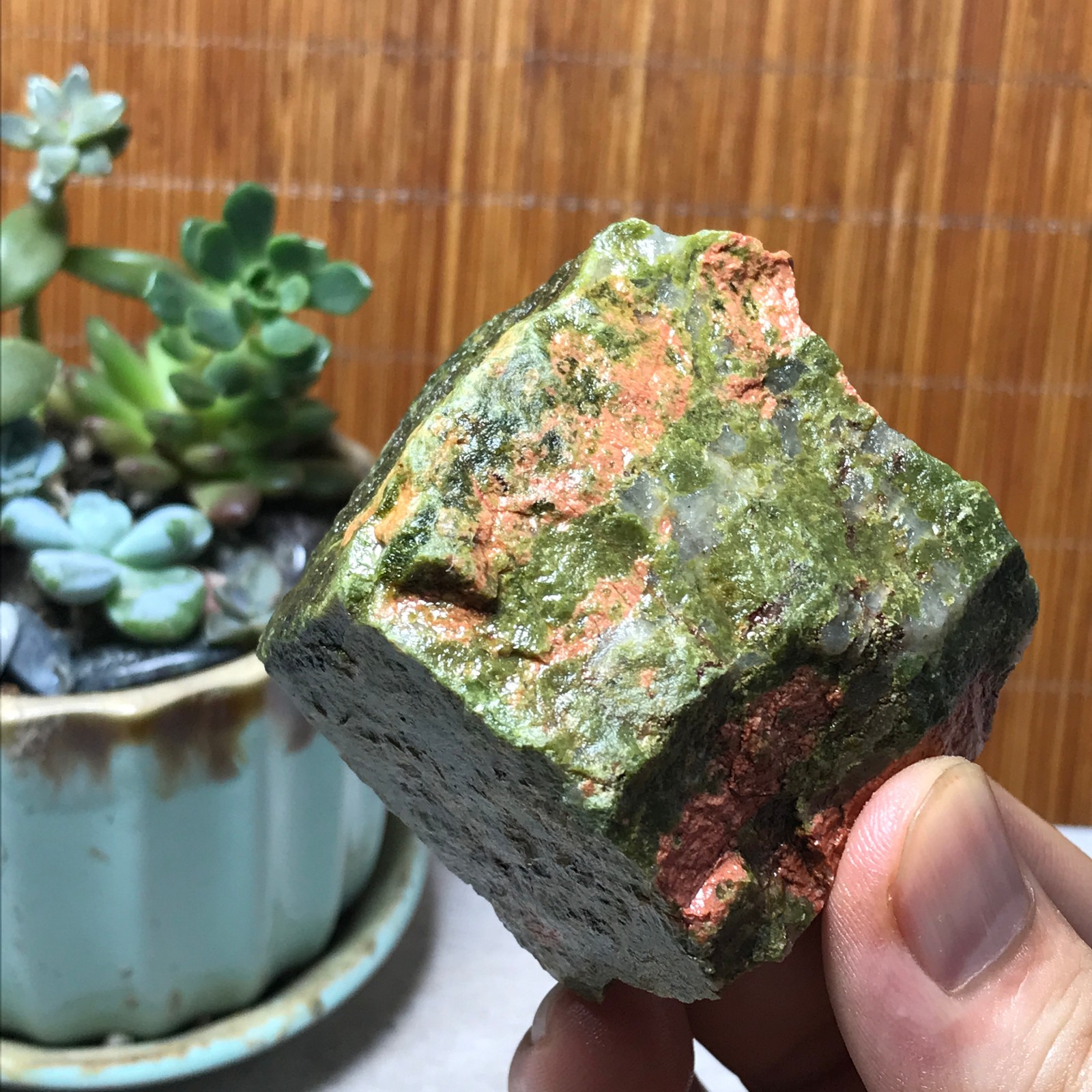 198g Natural Unakite Crystal gemstone Rough Mineral Specimen healing A6350