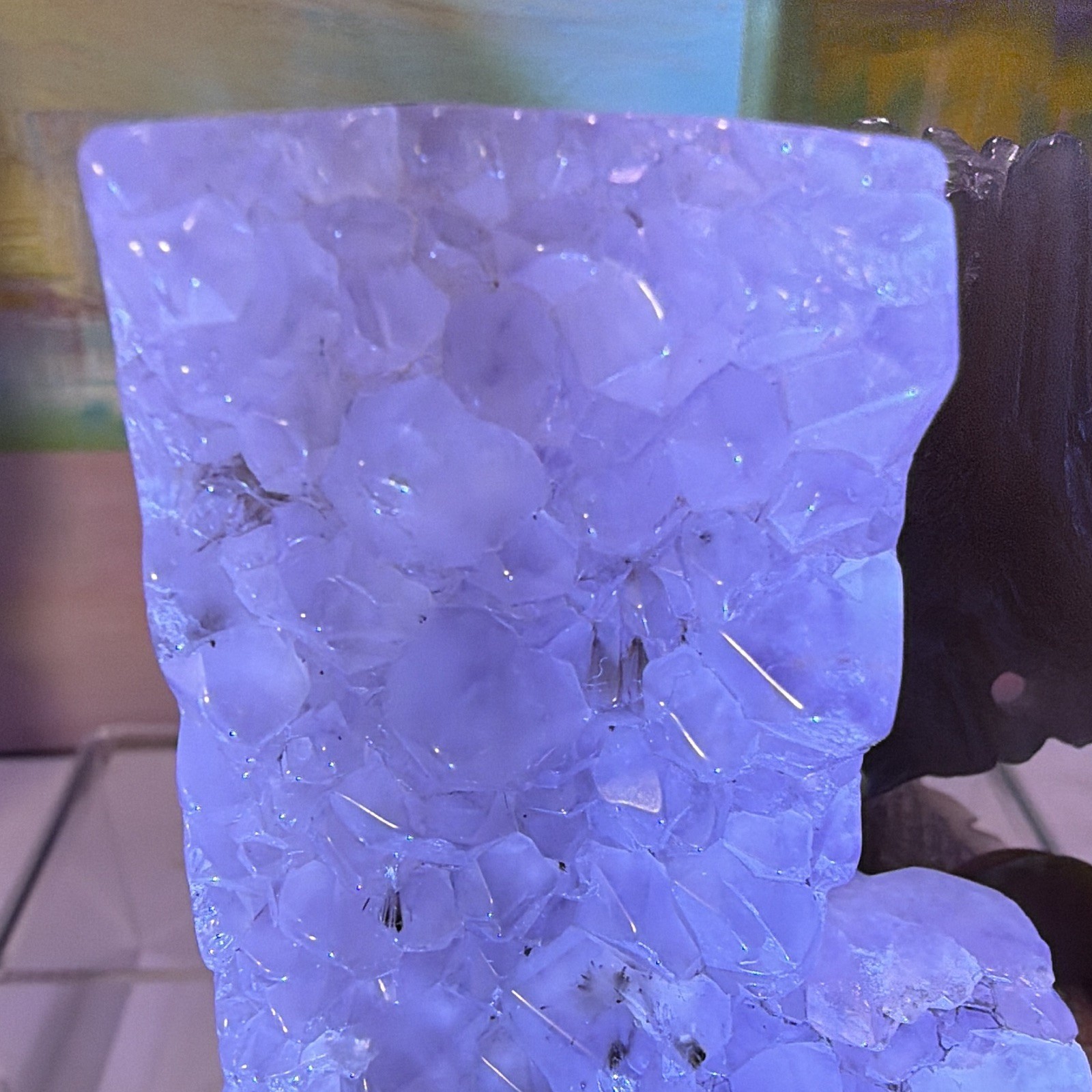 Carved Dragon Figure on Quartz Crystal Cluster Base Decorator Piece, 6 in