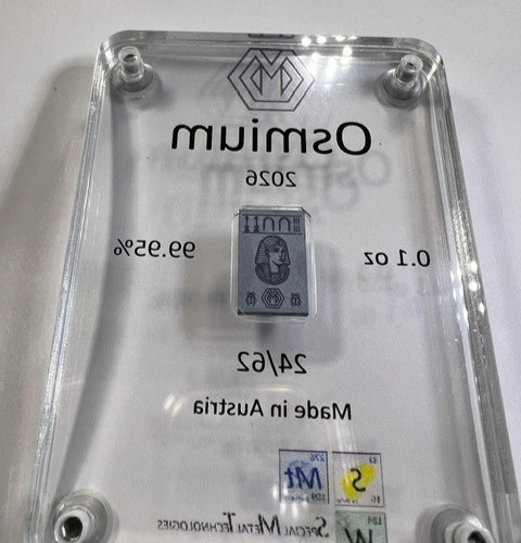 Osmium 1/10oz King Tut bar – 2026 – Mintage: 62 – Produced by SMT
