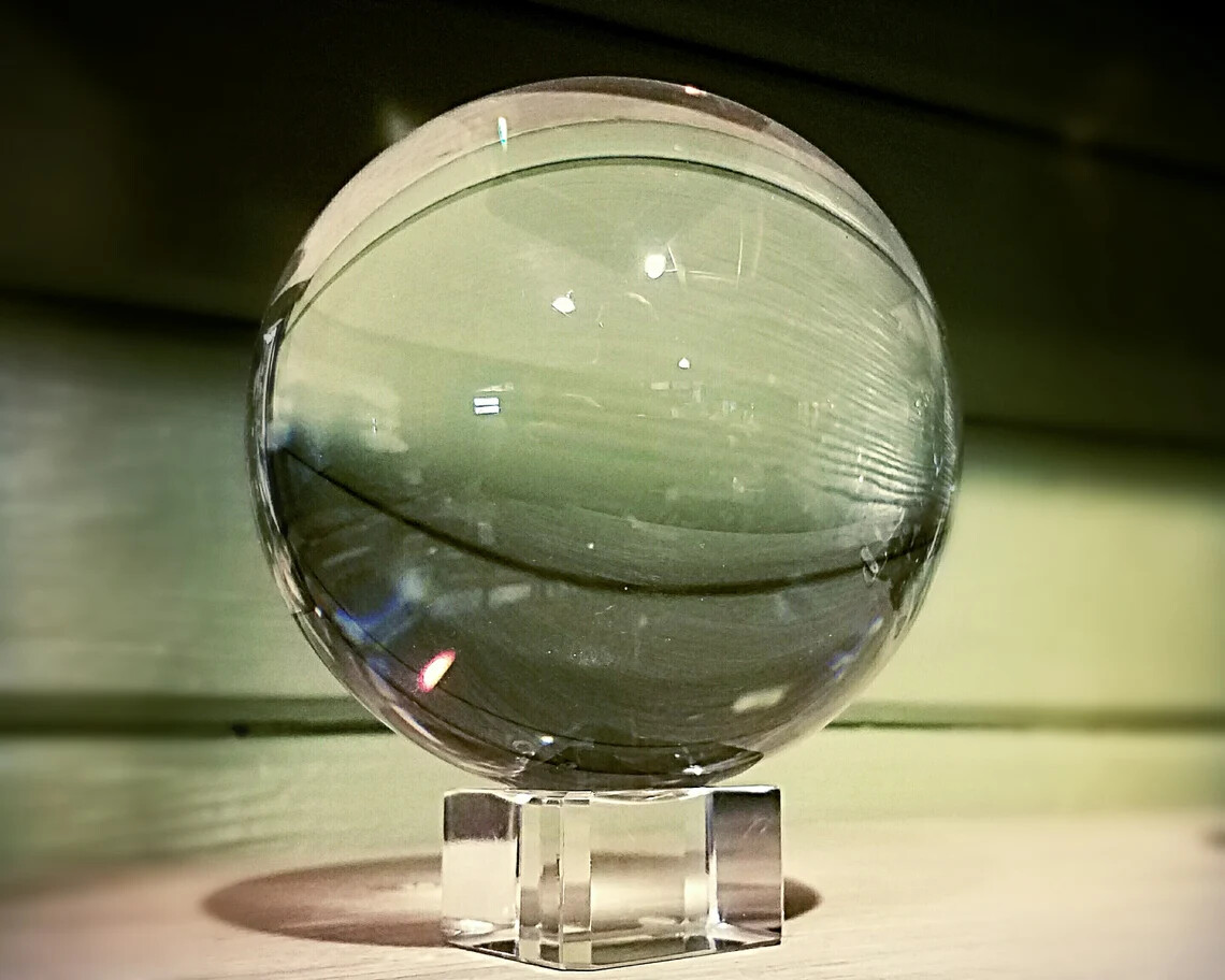 110mm Extra Large Crystal Ball, Clear Crystal Fortune Telling Ball, 4.3 Inch