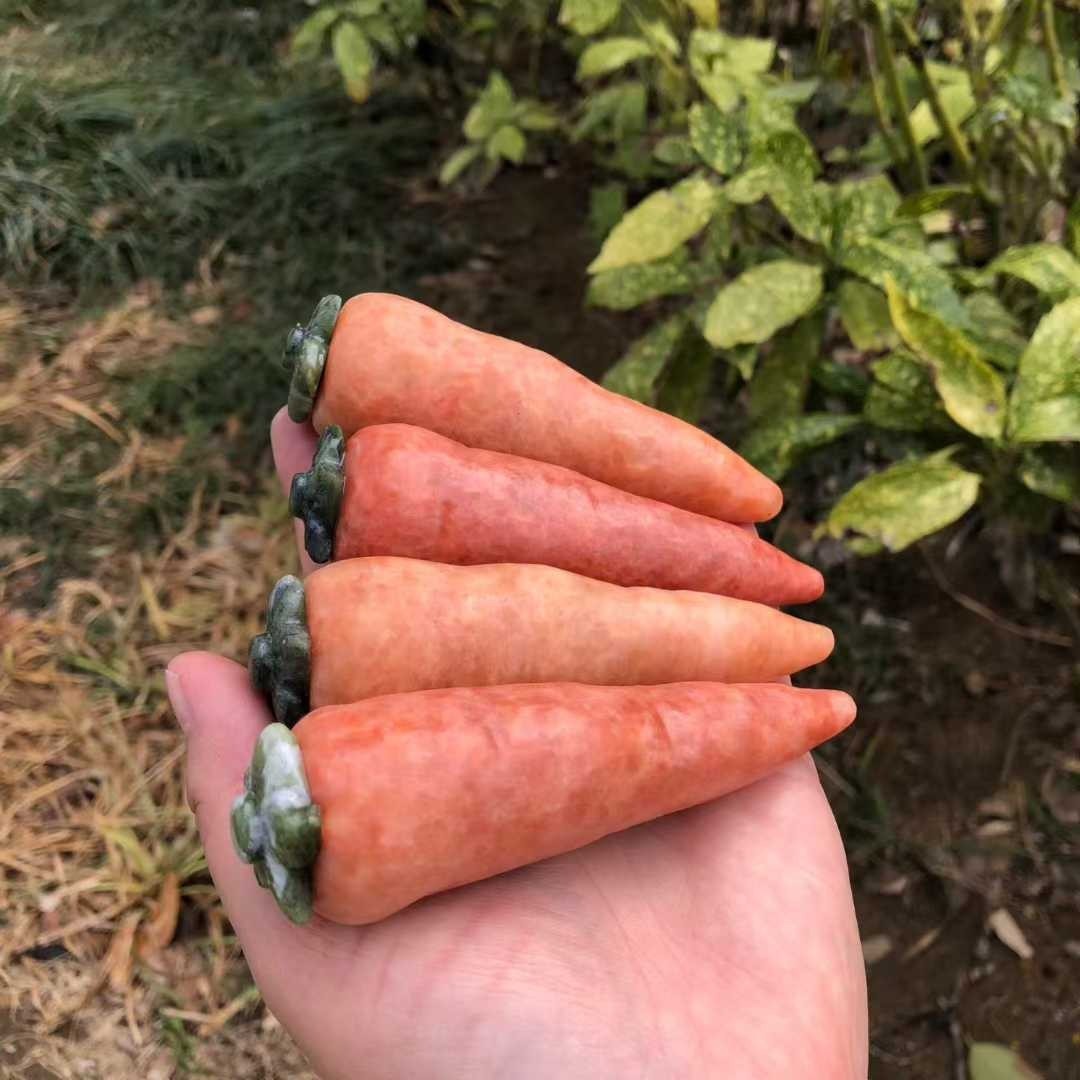 1pc Natural sunstone quartz Carved carrot skull Healing Stone Decor gift