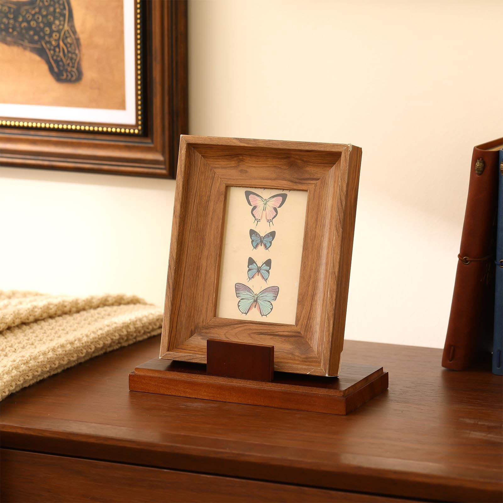 6 Inch Wooden Stand for Display Plate Postcard Picture Book Display Stand wit…