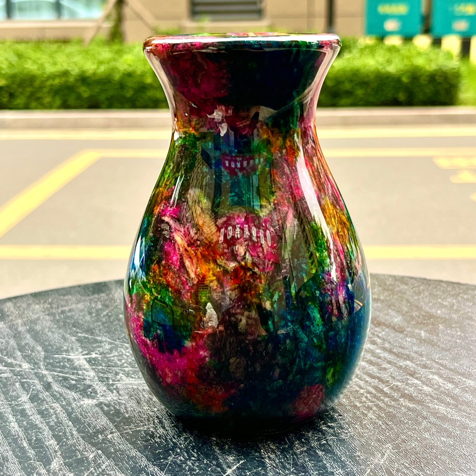 1.14LB Natural “Seven Colors Jade” vase specimen -Taiwan China