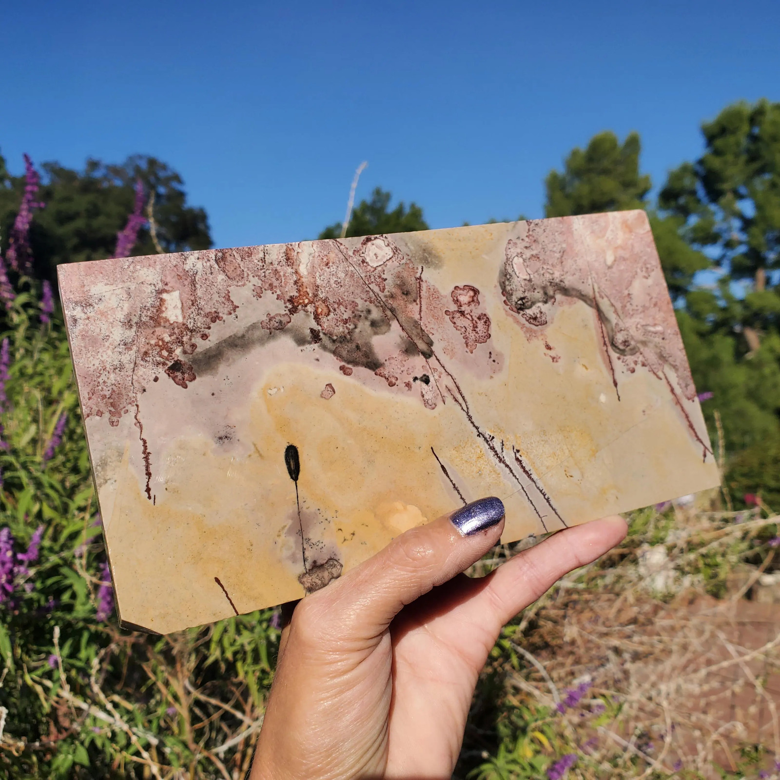 Picture Story Jasper Pastel Dendritic Display Crystal Tile Slab 947 grams