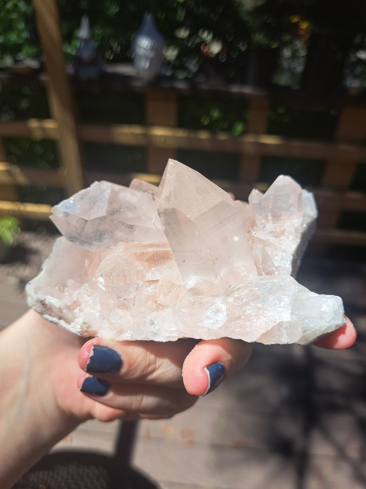 Pink Lemurian Quartz Cluster