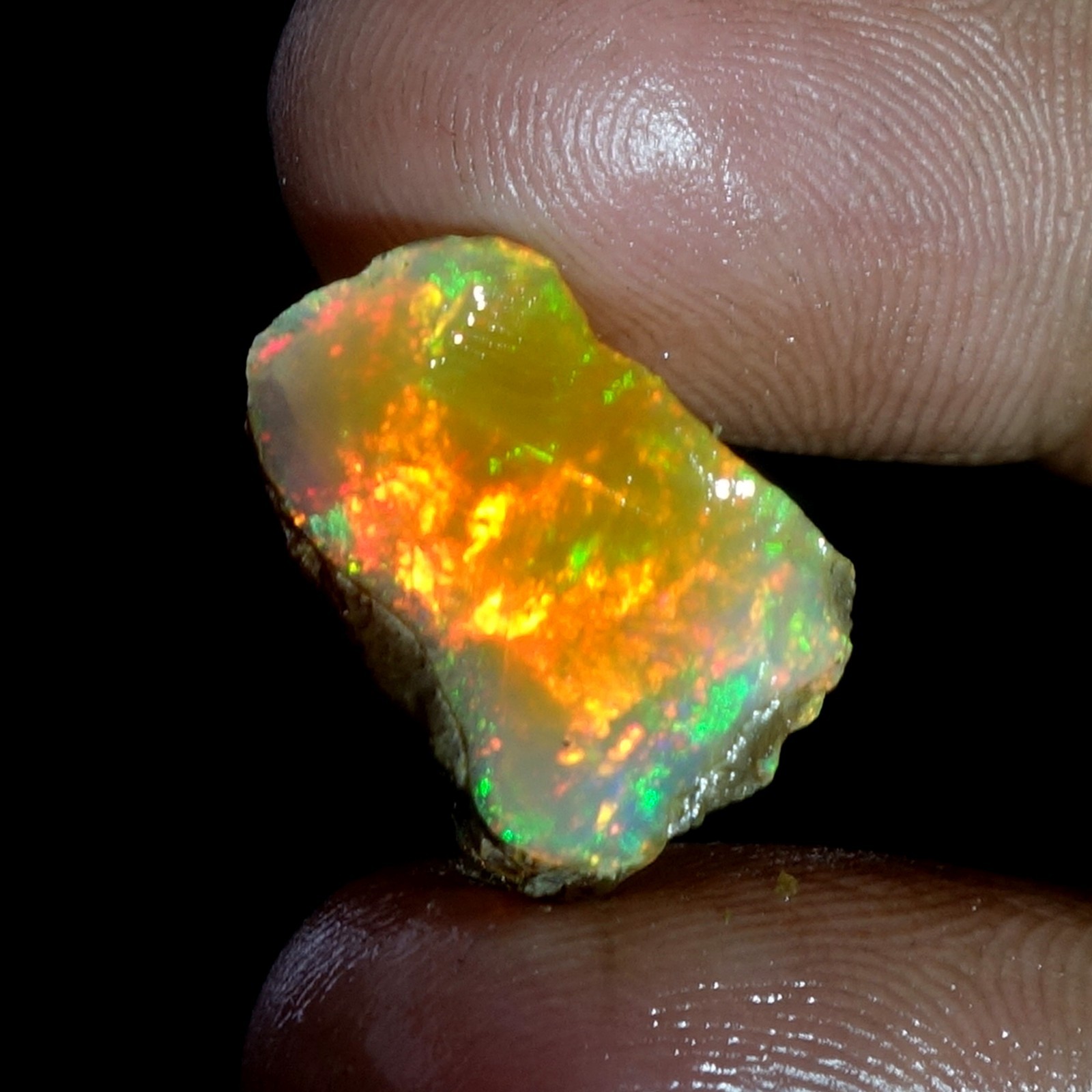 AA+ Ethiopian Oli Opal Rough Entreated Welo Opal Multi Fire Color Flash 12.10Cts