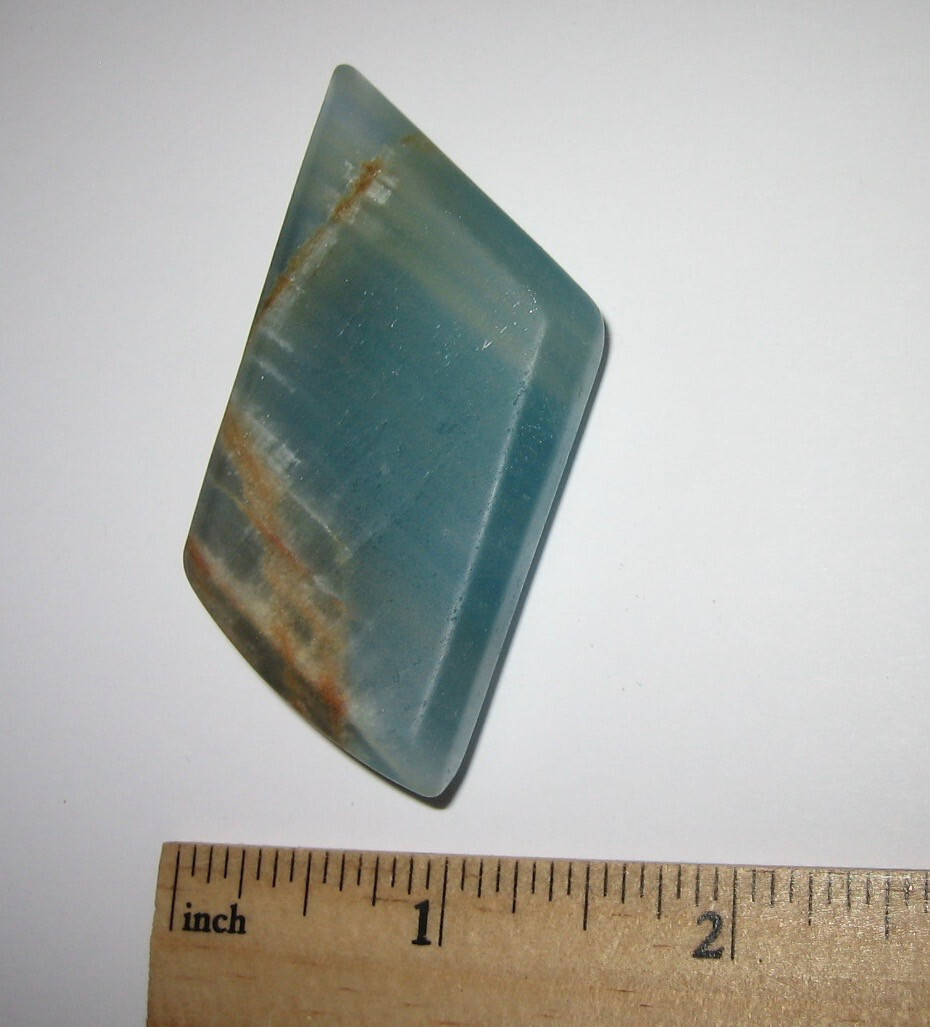 2.55″ TUMBLED POLISHED NATURAL LEMURIAN AQUATINE CALCITE CRYSTAL STONE 40.3g *10