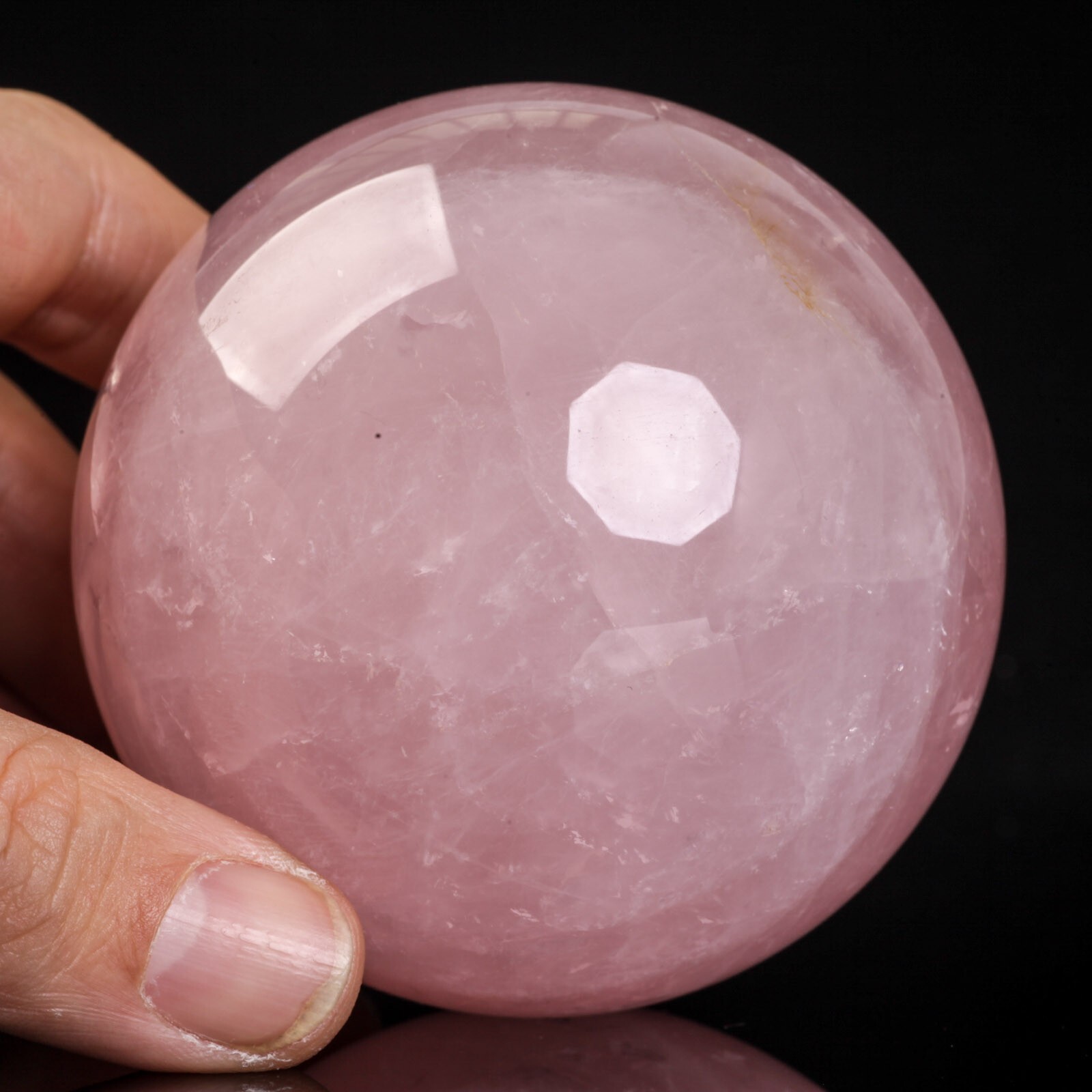 513g72mm Rose Quartz Sphere Crystal Ball Healing Natural Pink Decor Energy Stone