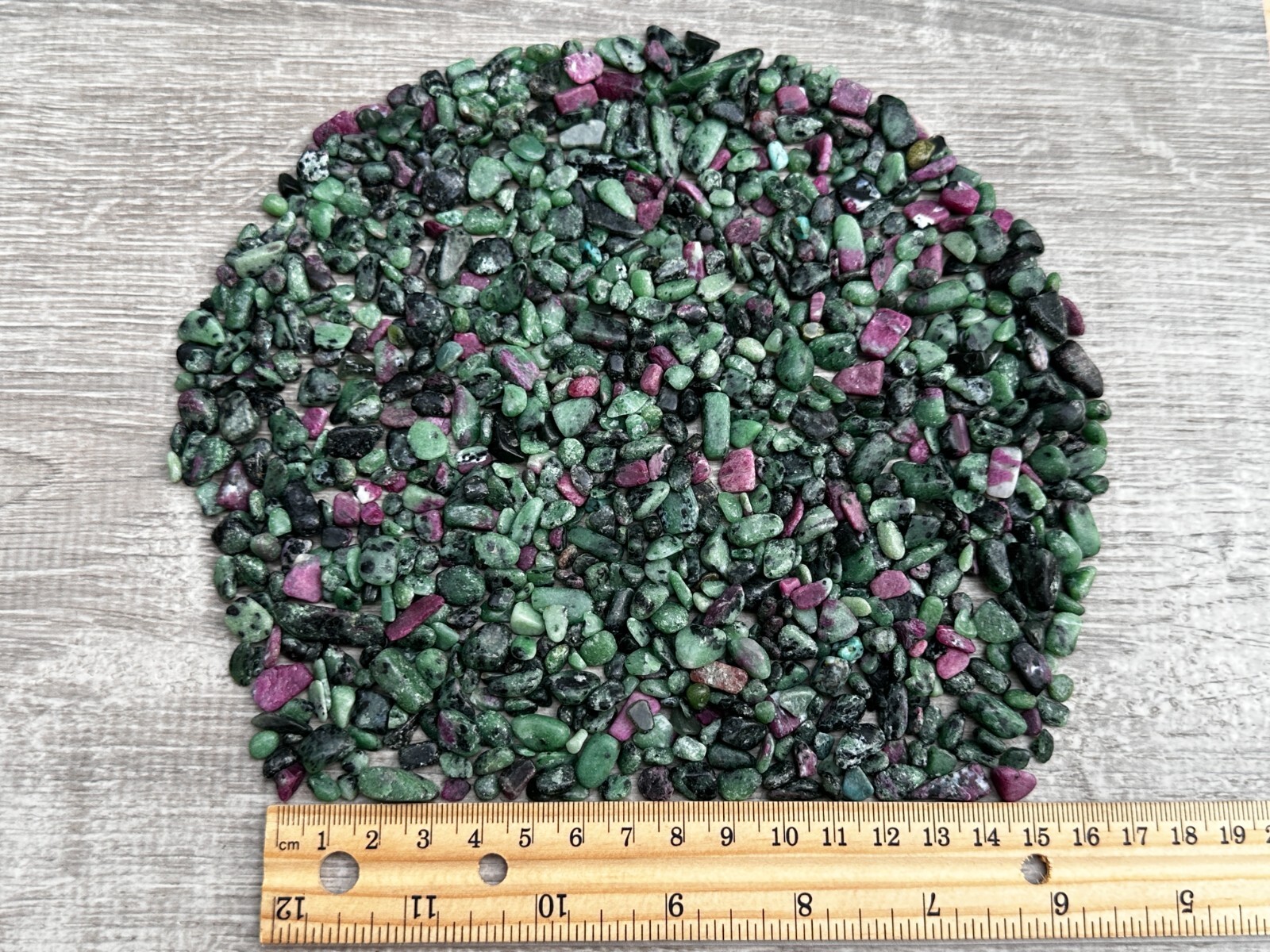 Grade A++ Ruby Zoisite Semi Tumbled Gemstone Mini Chips 4 – 9 mm, Wholesale Bulk