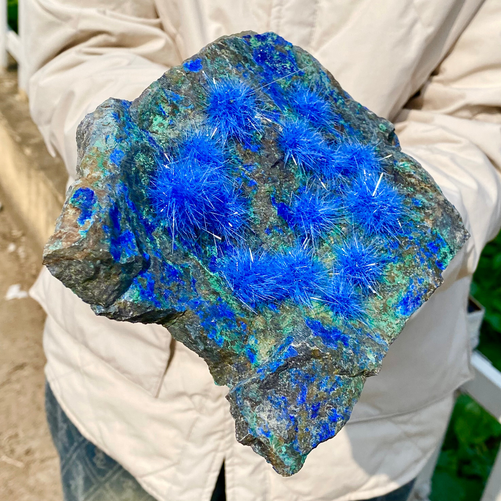 3.2LB Rare crystal specimens of magnesium phosphate blue copper ore in Morocco