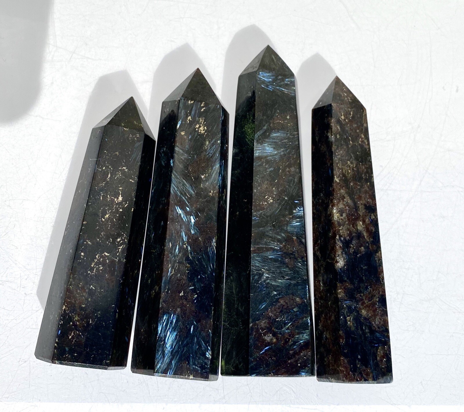 Wholesale Lot 2 Lb Natural Astrophyllite Obelisk Tower Point Crystal Healing