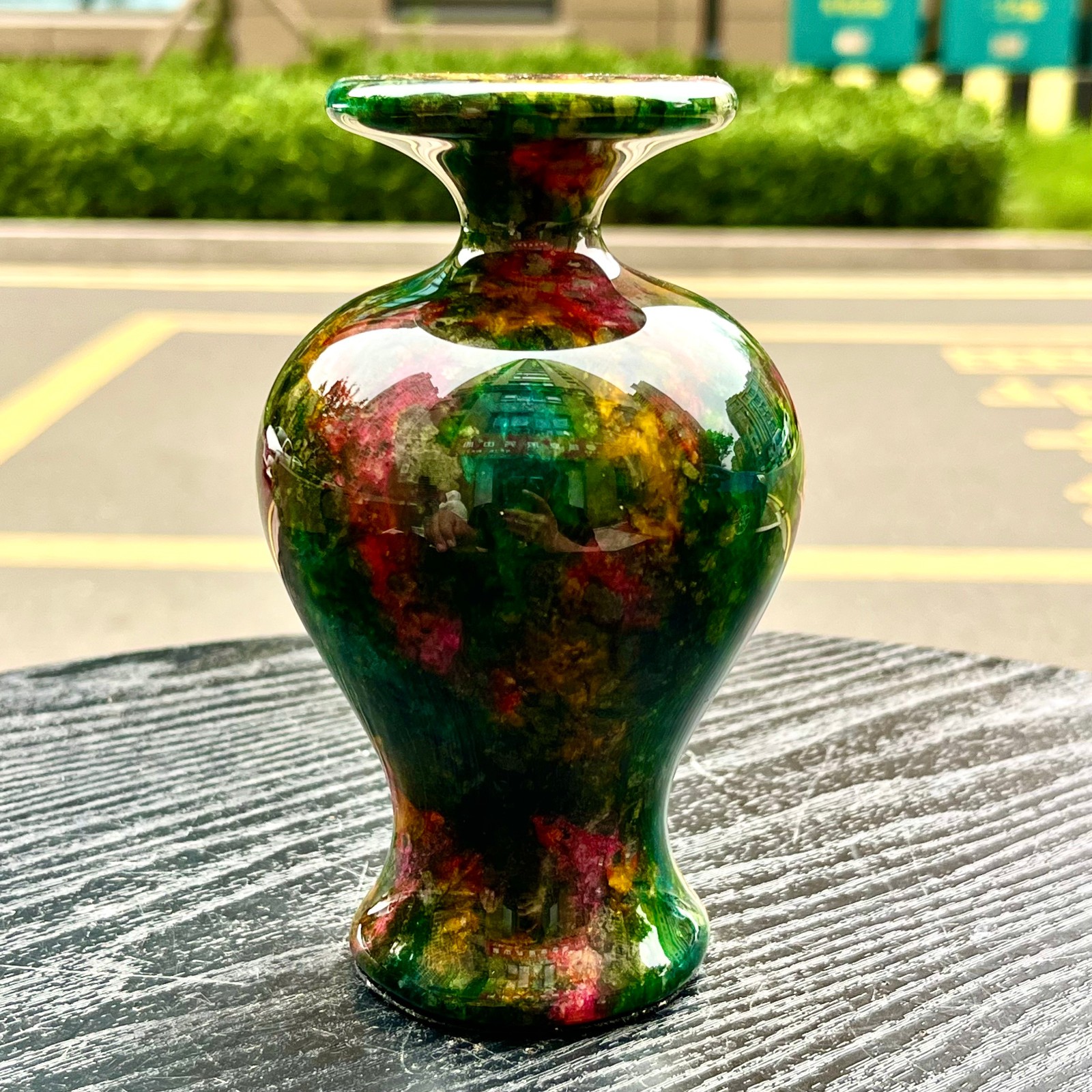 1.94LB Natural “Seven Colors Jade” vase specimen -Taiwan China