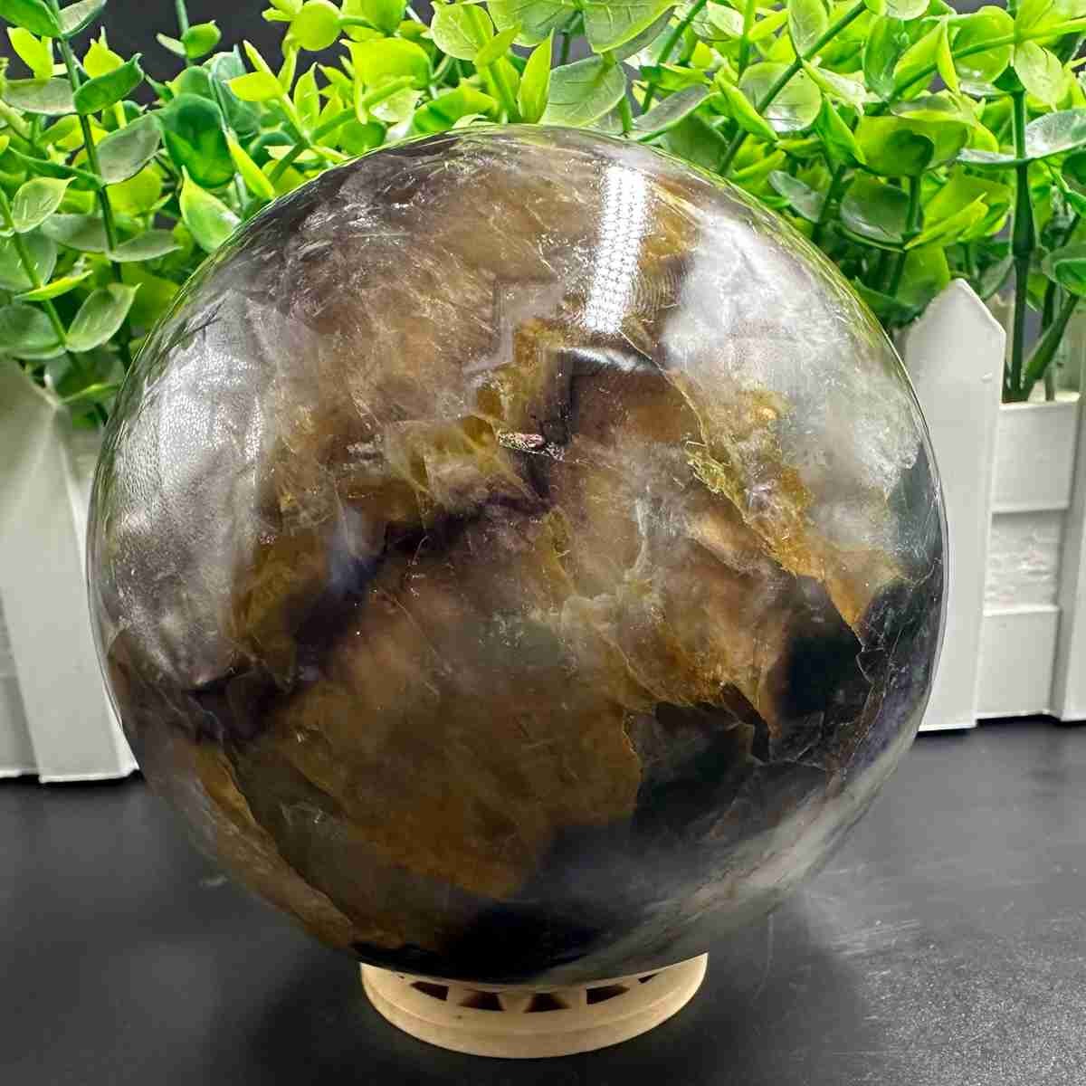 1835g Natural Fluorite Quartz Sphere Crystal Energy Ball Reiki Healing Gem