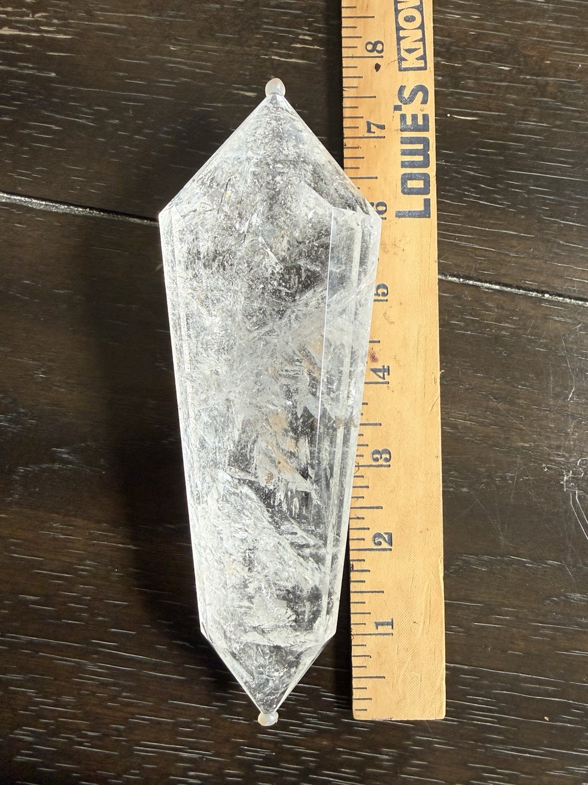 HQ Large Brazil Clear Quartz DT Vogel Double Terminated 1lb 3oz 7 1/2In Crystal