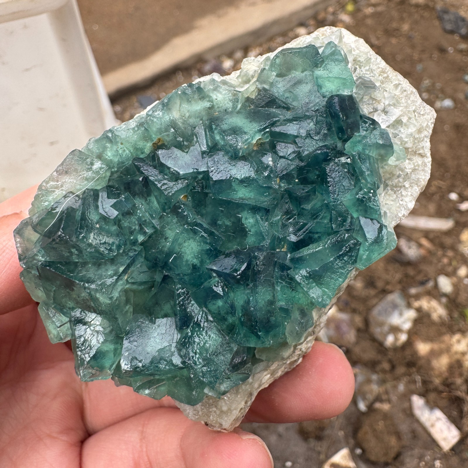 145G Natural cubic green fluorite crystal cluster rough mineral specimen Healing