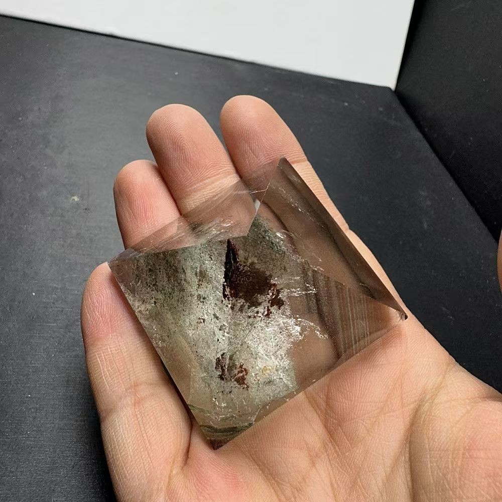 49*40mm Natural Garden Crystal Quartz Carved Pyramid Reiki Healing decor Gift